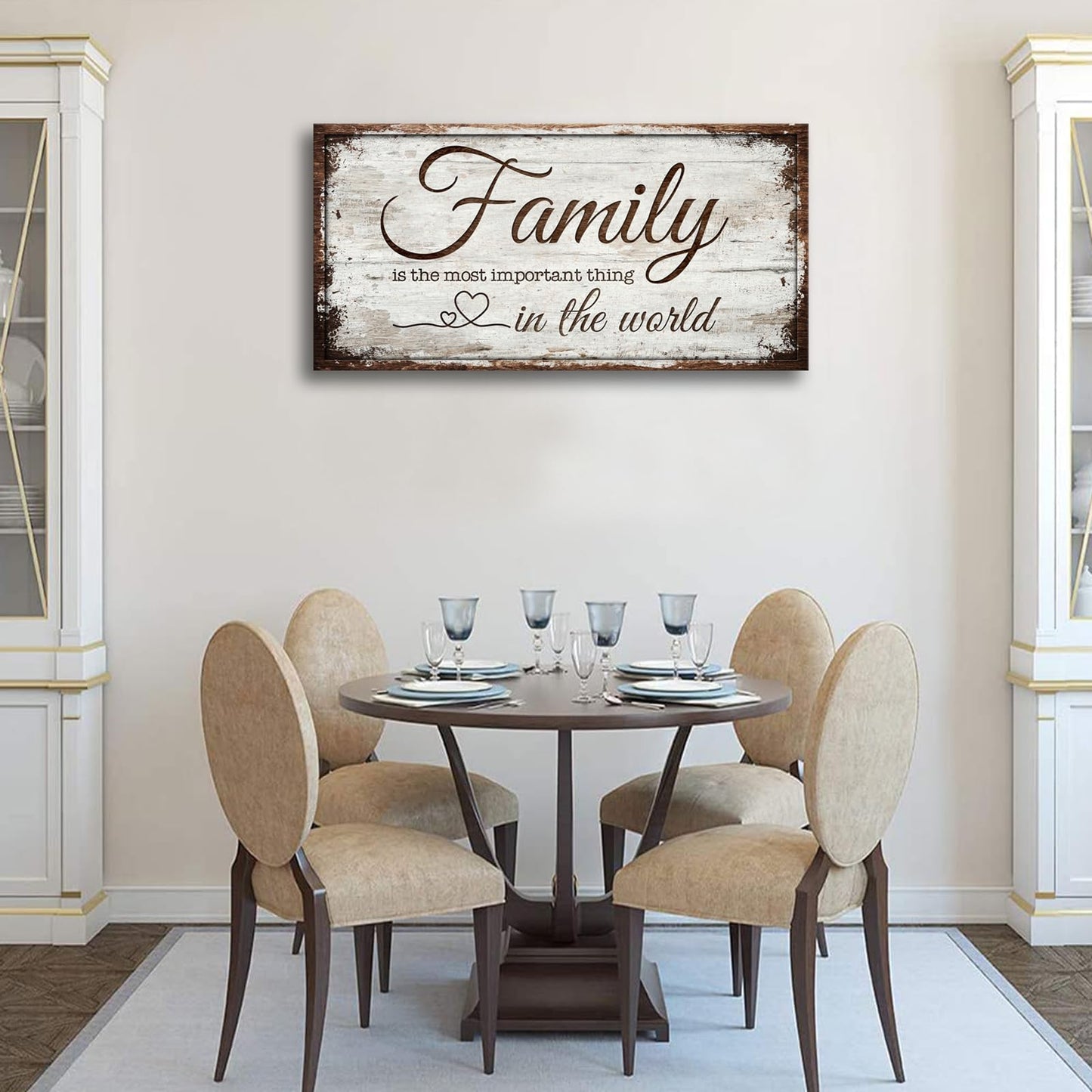 Family is Important Quotes Canvas Wall Art for Living Room|Wall Art|Family Prints Signs Framed|Wall Decor|Retro Picture Painting Artwork for Bedroom,Dining Room,Farmhouse,Home Wall Decoration,Ready to Hang 20"x40"