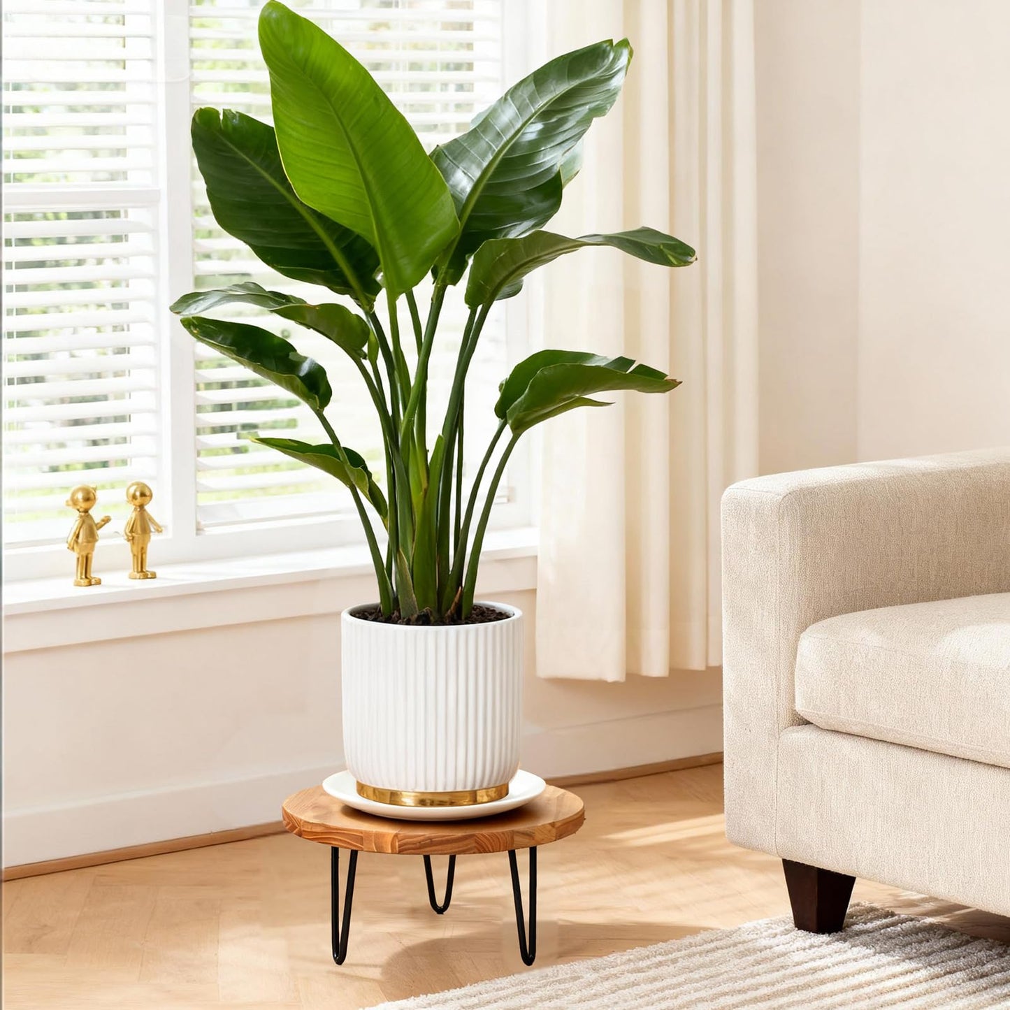 jubilander Wood Plant Stand, Wooden Round Plant Stand for Indoor Plants, Modern Plant Holder for Succulent Plant Nursery Pot Flower Pot (S+M+L)