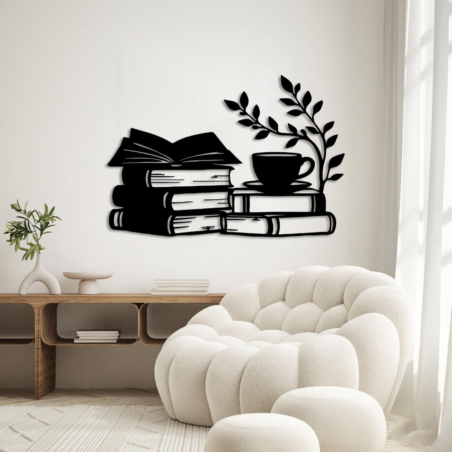 Books Metal Wall Art, Metal Books Wall Decor, Reading Room Wall Decor, Book Wall Sign, Home Decor Living Room, Study Room Art (Gold, 35"x24"|90x61cm)
