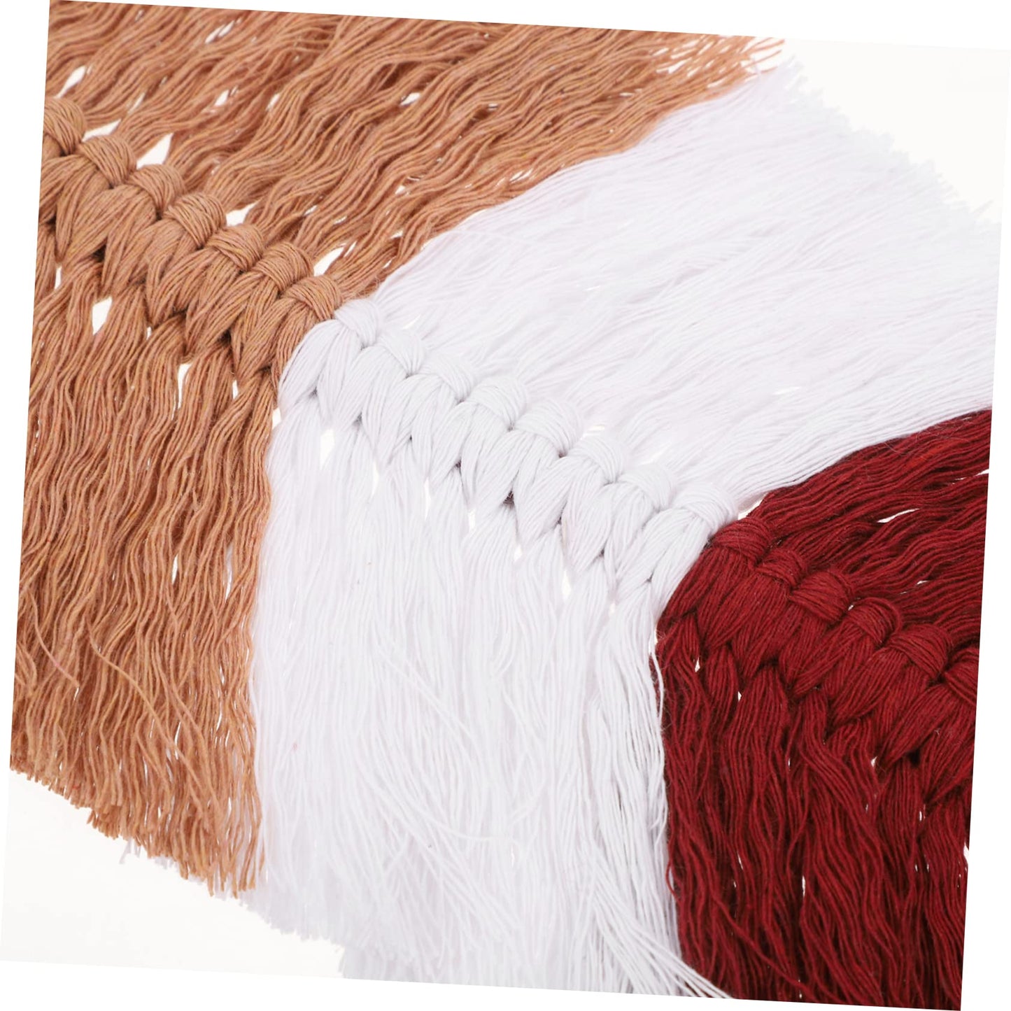 2pcs Woven Leaf Hanging Ornament Macrame Hanging Tapestry Macrame Cord Wall Decor Chic Woven Leaf Cotton Thread Tassel