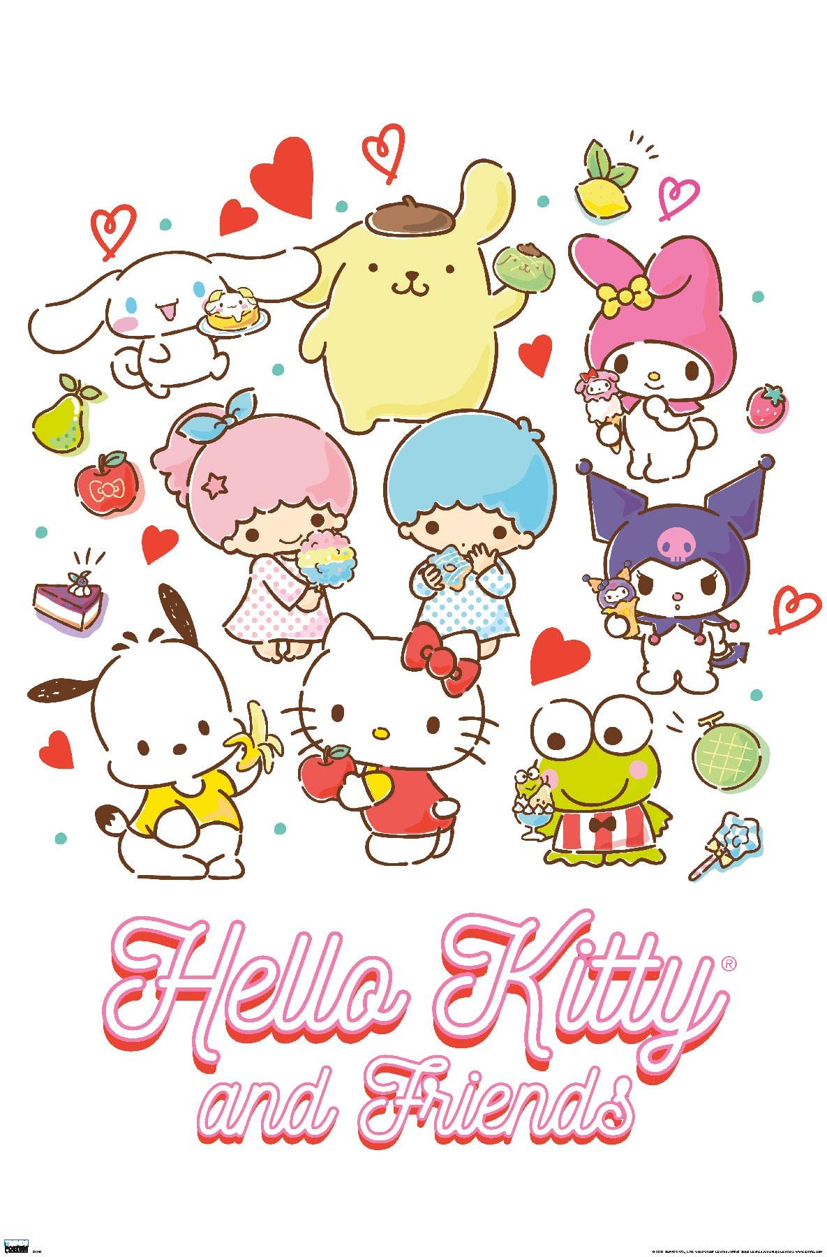 Hello Kitty and Friends: 23 Favorite Flavors - Kawaii Wall Poster, 34L" x 22.4W", Unframed Version