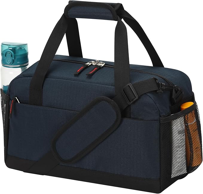 Small Gym Bag with Wet Pocket - 14 inch Mini Duffle Bag for Men & Women Lightweight Carry On Bag for Travel Sport - Navy Blue