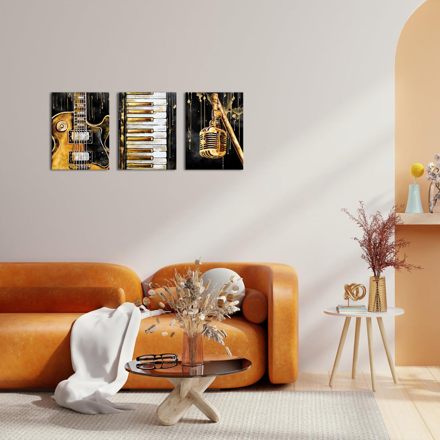 Artmyharbor Music Wall Art Guitar Picture Instrument Room Wall Decor 12 x 16 inches