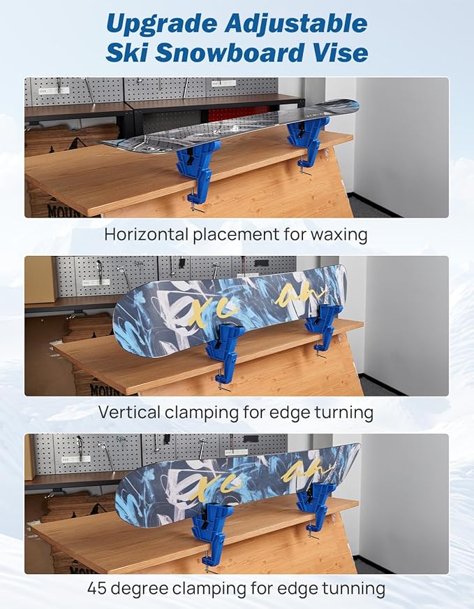 JOYTUTUS Ski and Snowboard Vises for Tuning, Edges and Waxing, Non-Slip Snowboard Clamp with Rubber Pads, Vice Grips for Ski/Snowboard Tuning Equipmentï¼? Pieces/2 Pieces Set