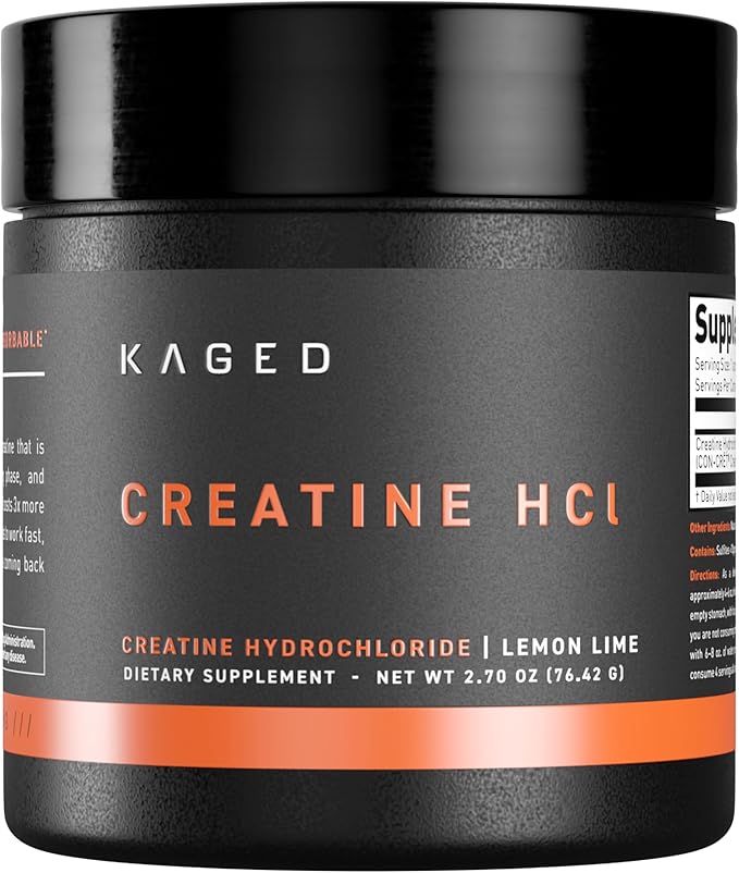 Kaged Creatine HCl Powder | Lemon Lime | Muscle Building & Recovery | Patented Creatine Hydrochloride Formula | Vegan, Gluten Free, Easily Digestible | Supplements for Men & Women | 75 Servings