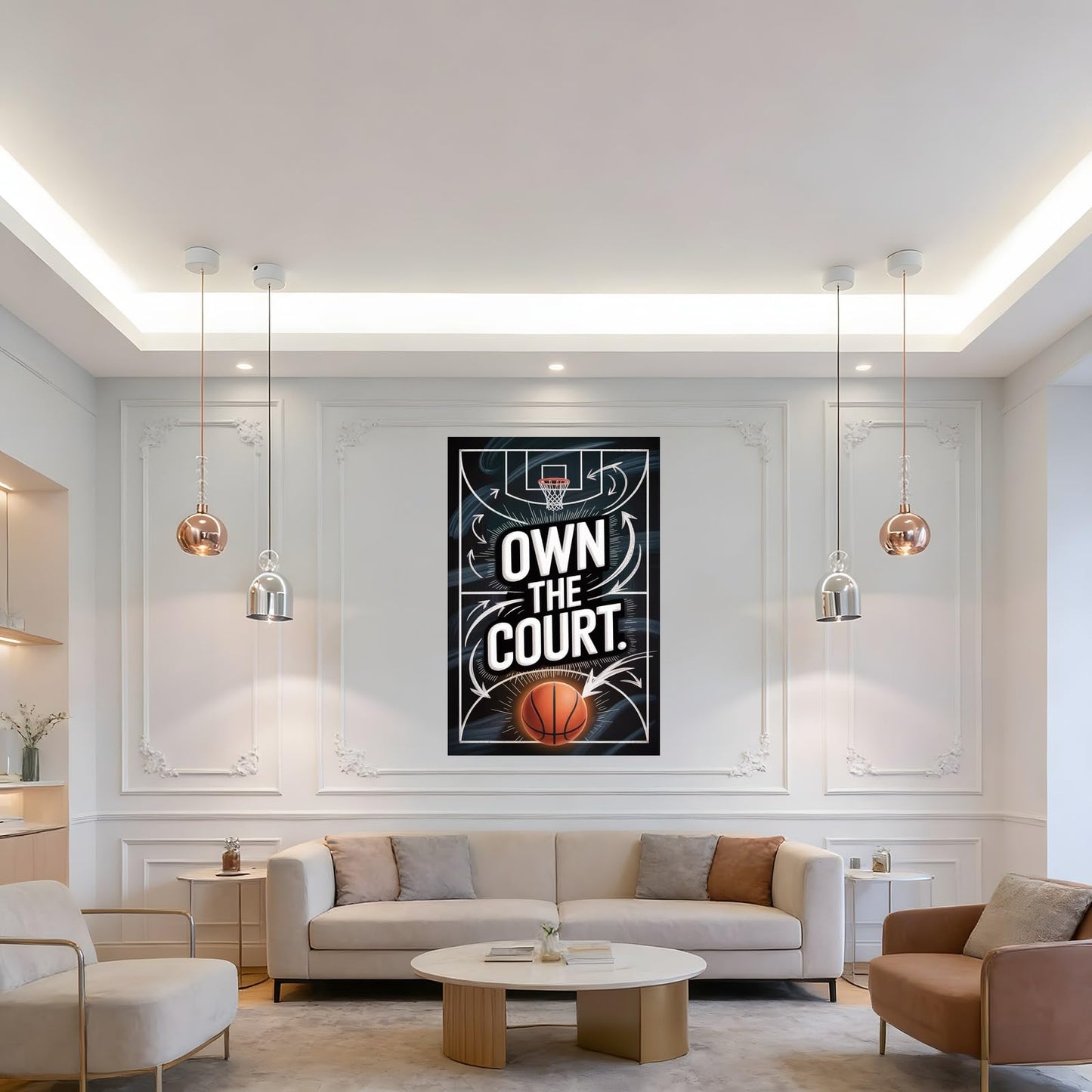 Own The Court Basketball Motivation Poster Inspirational Wall Art For Athletes Training And Game Day Focus Printing Posters Unframe-style 08x12inch(20x30cm)