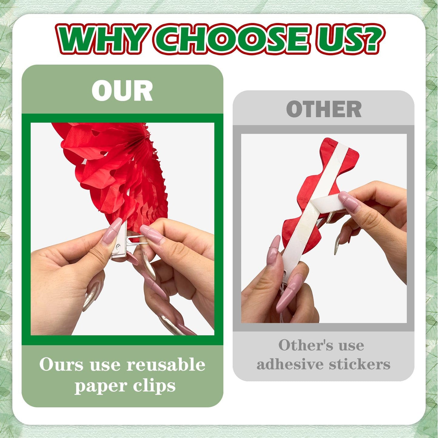 13 Pcs Red White Green Italian Party Decorations Set, Hanging Paper Lanterns & Fans, Mexican Fiesta Decor, Christmas Holiday Supplies, Reusable Eco-Friendly Party Backdrop Kit