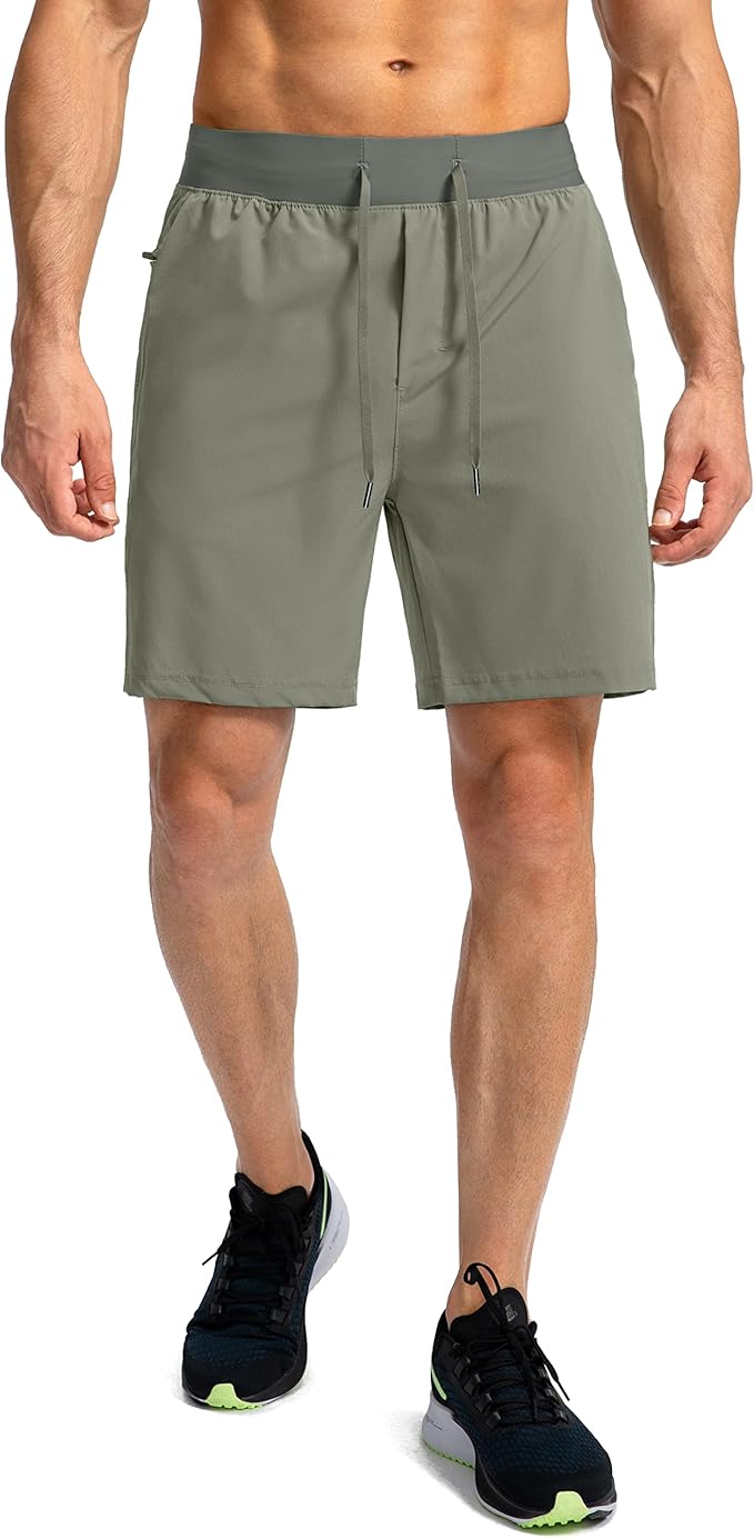Men's Running Shorts with Zipper Pockets 9 Inch/ 7 Inch / 5 Inch Lightweight Quick Dry Gym Workout Athletic Shorts for Men(7 inch0