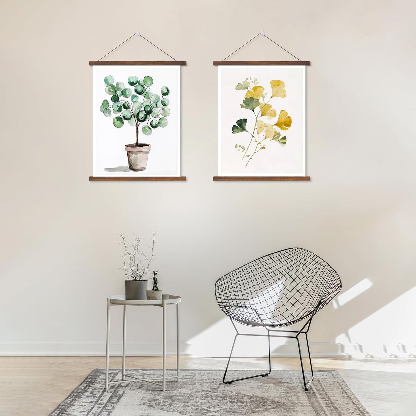 HEART ART Magnetic Poster Hanger Frame,18x24,18x20,18x12 Poster Frame Wood Wooden Magnet Hanging Kit for Walls Map Canvas Artwork (Teak Wood,2 PACK)