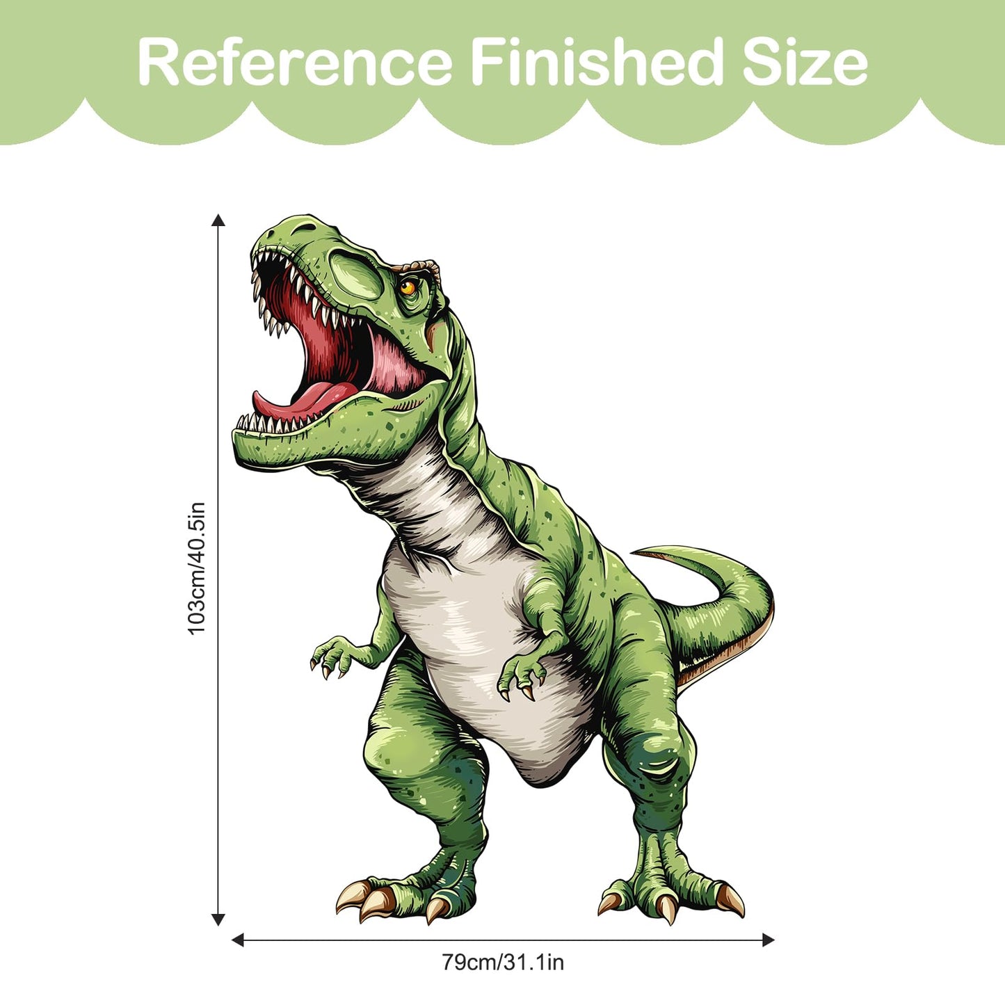 Tanlaby Large Dinosaur Wall Decals T-rex Wall Stickers Peel and Stick Decal for Baby Boys Kids Bedroom Nursery Playroom Decor（31.1×40.6in）
