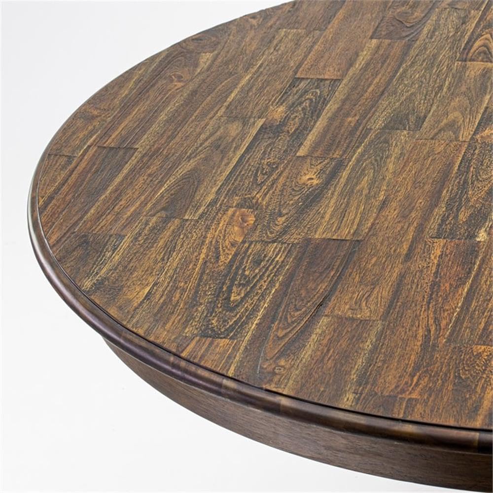 Luxe by East West Furniture FE2-07-TP Ferris Dining Table - a Round Wooden Table Top with Pedestal Base, 48x48 Inch, Distressed Jacobean