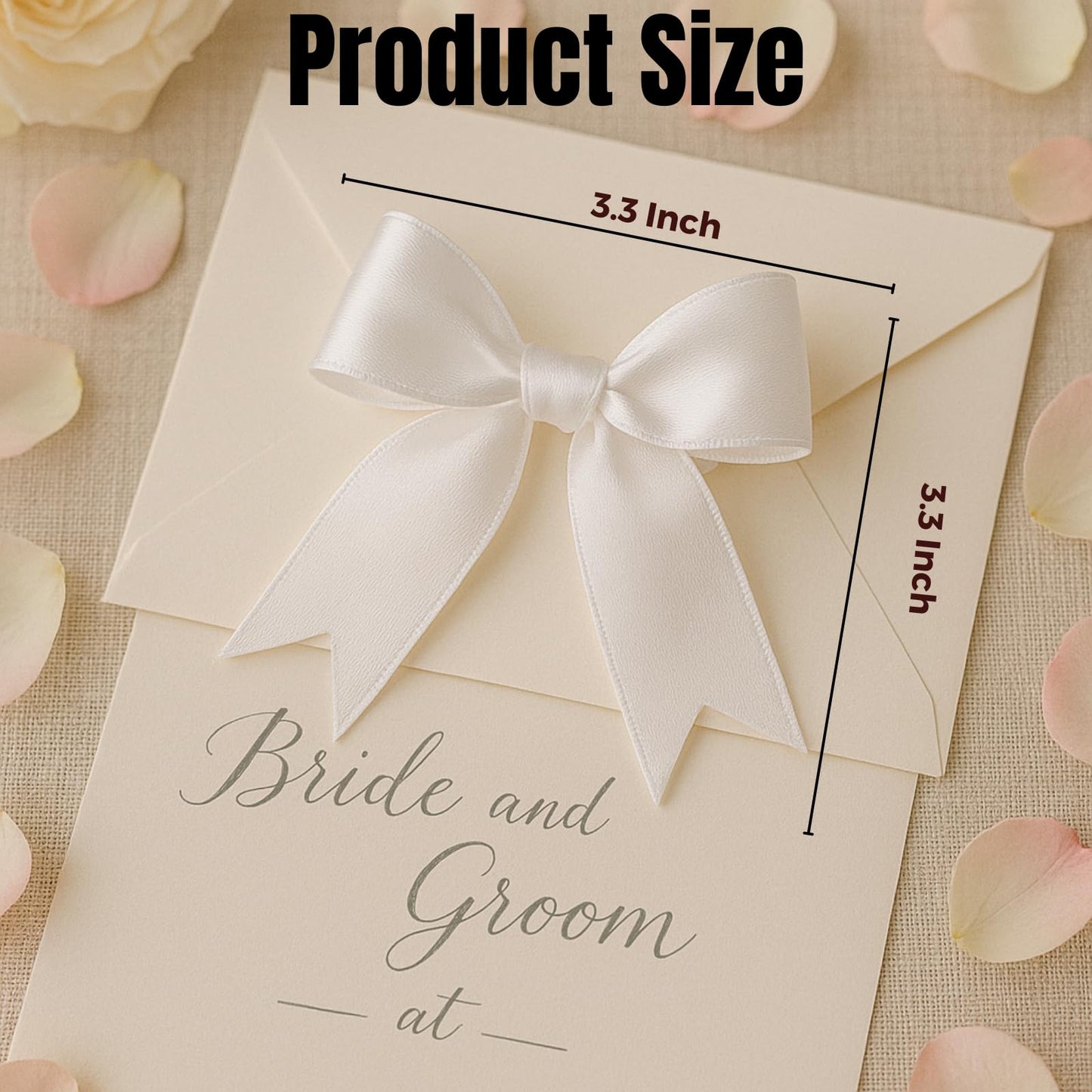 White Gift Wrap Bows - 50pcs 3.3 Inch Elegant Bows for Gift Wrapping, Party Decorations, Wedding Decor, Birthday Presents, Holiday Gifts, DIY Crafts, Baby Shower, Anniversary, Christmas, Gift Bags
