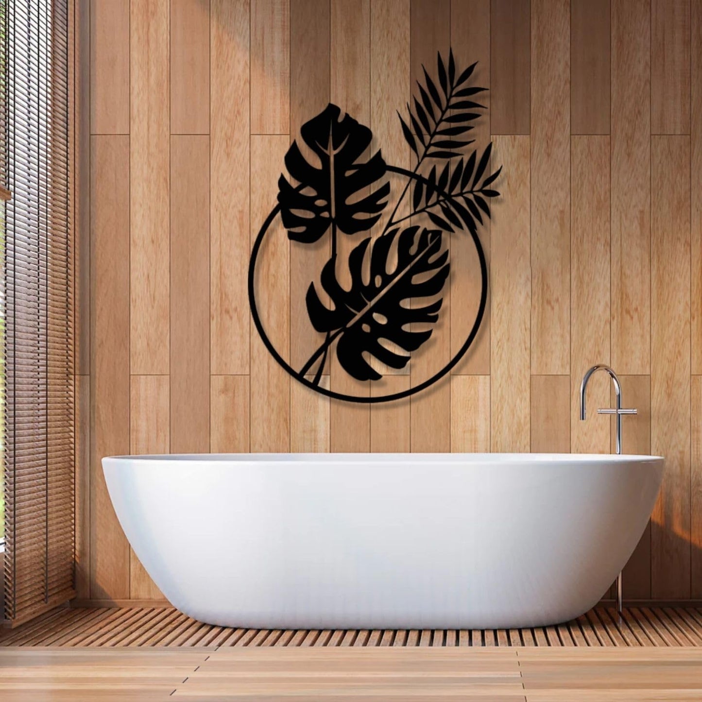 Metal Palm Tree Wall Decor, Palm Leaves Metal Wall Art, Tropical Metal Art Wall Decor, Palm Leaf Wall Decor, Metal Leaf Wall Decor, Metal Plant Wall Decor, Metal Wall Art for Living Room (53x38 inches / 135x97.5 cm, Silver)
