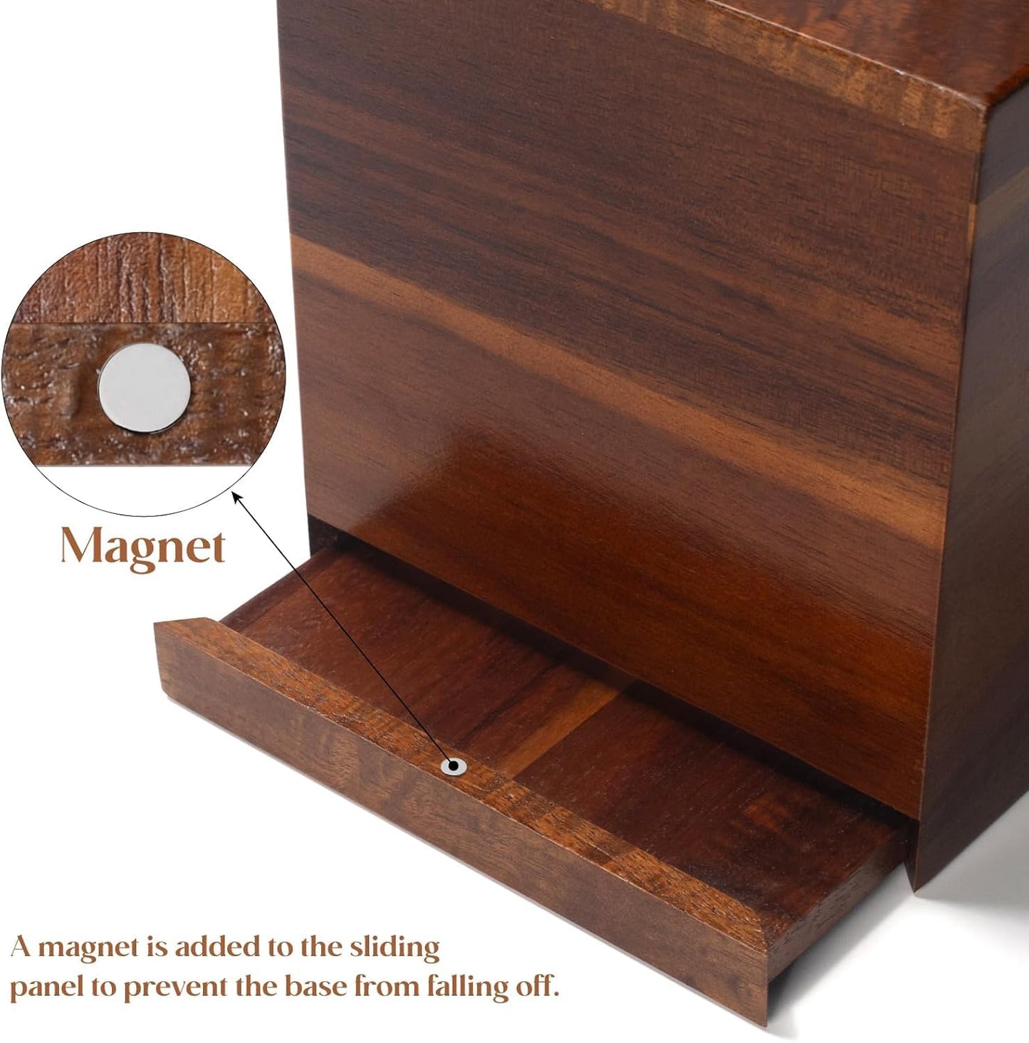 YANGQIHOME Tissue Box Cover Square, Acacia Wood Tissue Holder for Bathroom, Living Room, Dining Table, Decorative Cube Facial Tissue Box Cover, 5.3 x 5.3 x 6.1 inches