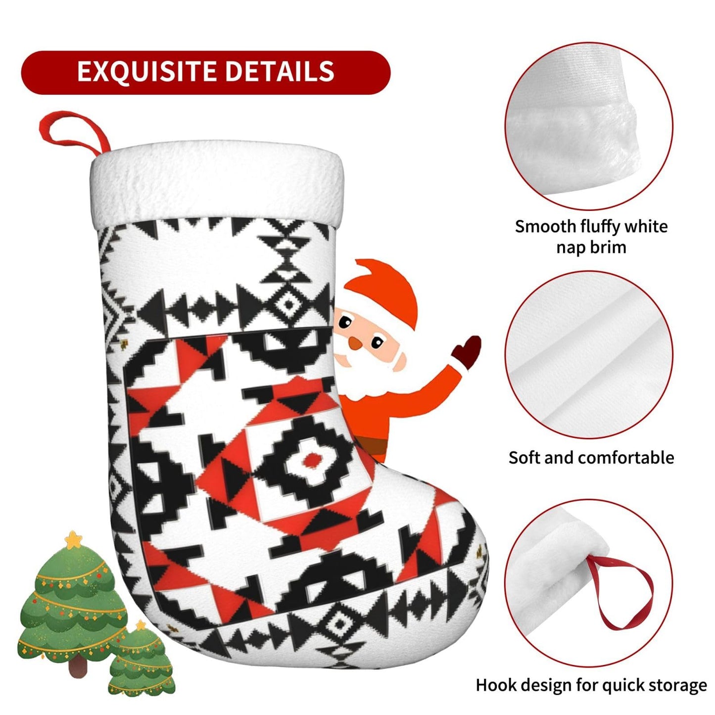 UUIKLPOL Decorative Art Print Holiday Decorative Socks,Classic Christmas Stockings Festive Ornaments,Joyful Season Socks
