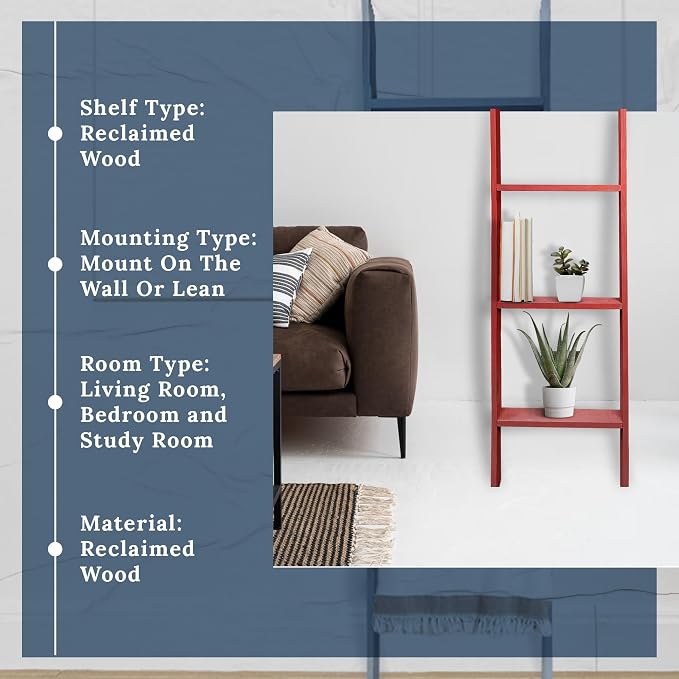 BARNWOODUSA Throw Blanket Ladder – Fully Assembled Reclaimed Wood – Rustic Decorative Ladder for Towels, Quilts, & More – Perfect Farmhouse Decor for Bathroom, Porch, or Living Room,3ft.