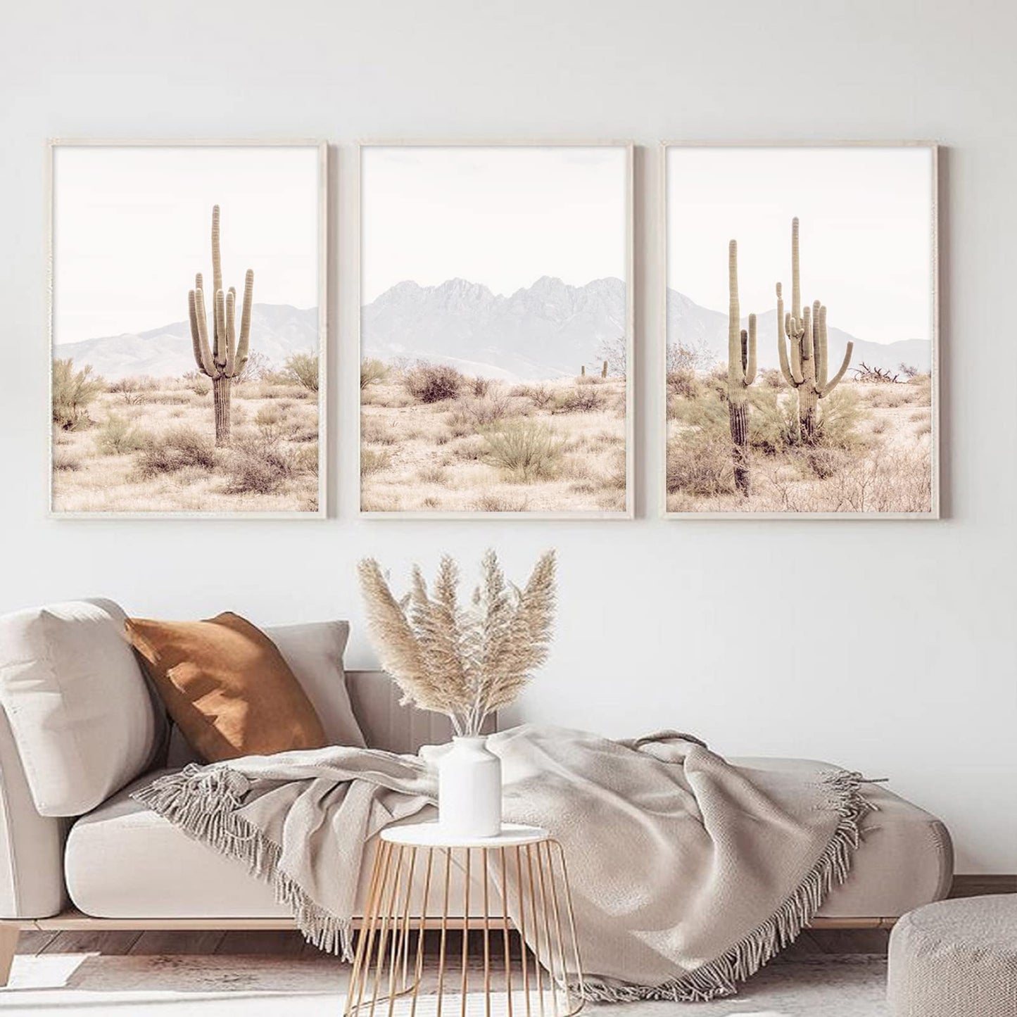 Pennclys Sonoran Desert Landscape Wall Art Cactus Arizona Canvas Wall Decor Desert Poster Pictures Saguaro Cactus Art Prints Landscape Painting for Home Bedroom 12x16x3 Inch Unframed