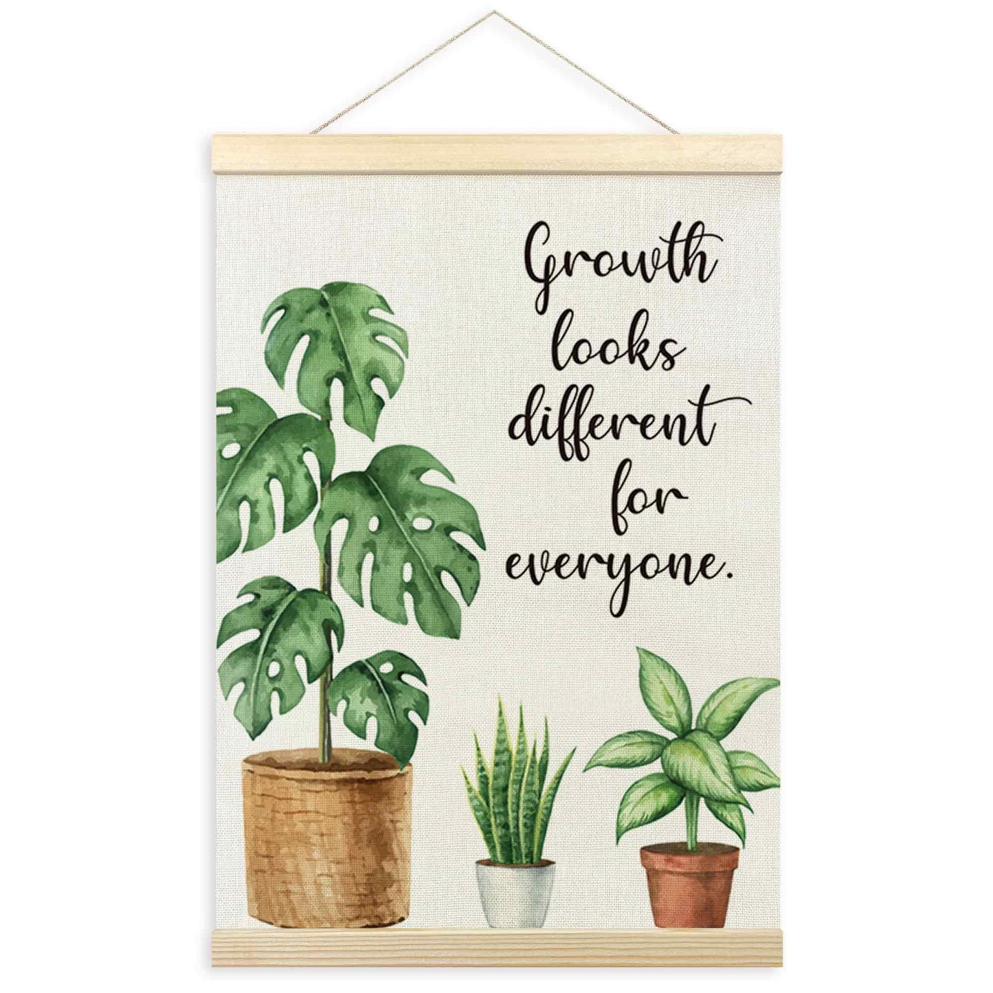 TLESKE Mental Health Wall Art Poster for Therapist Therapy Counseling Office, Motivational Inspirational Wall Decor for Classroom, Growth Looks Different for Everyone Poster with Hanger Frame 12x16