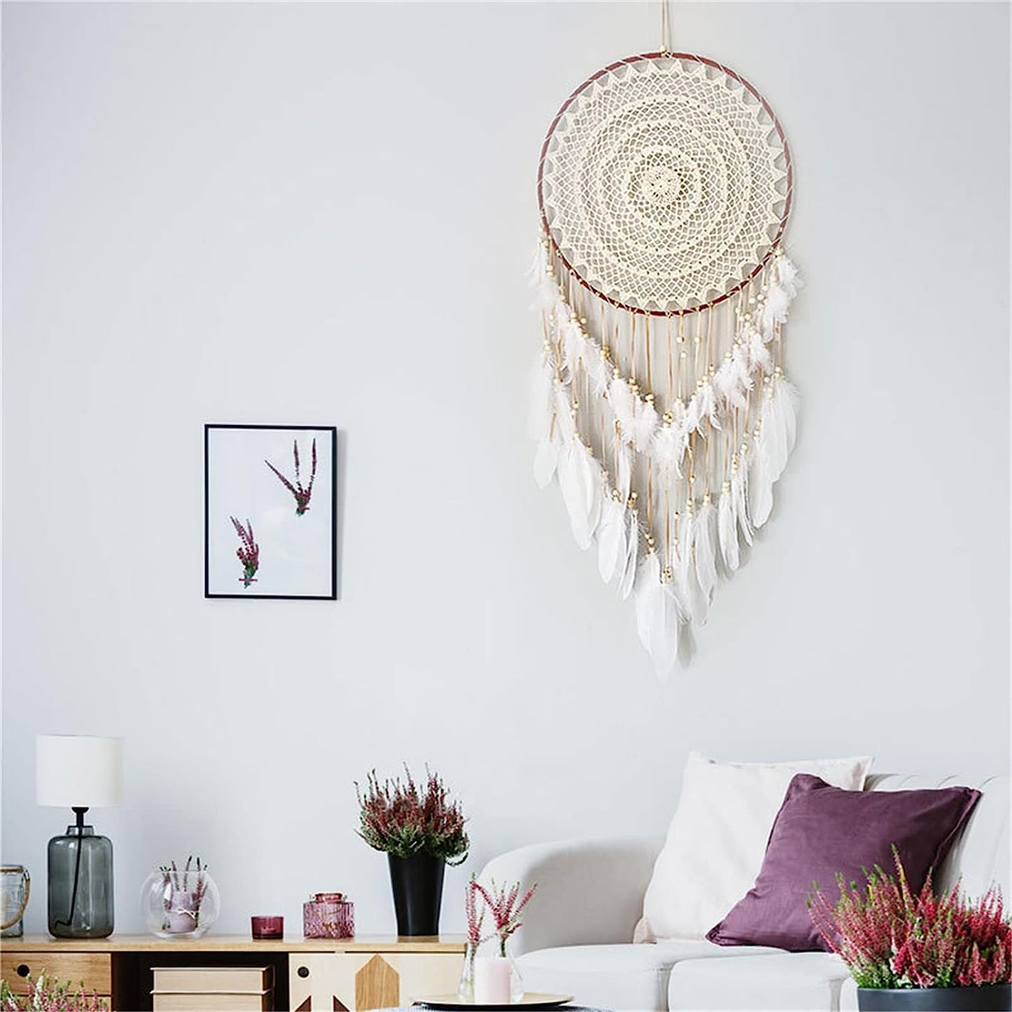 EDMISU Large Dream Catcher Feather Tassel Decoration Woven Wall Hanging Home Decor Bedroom Living Room Wedding Party