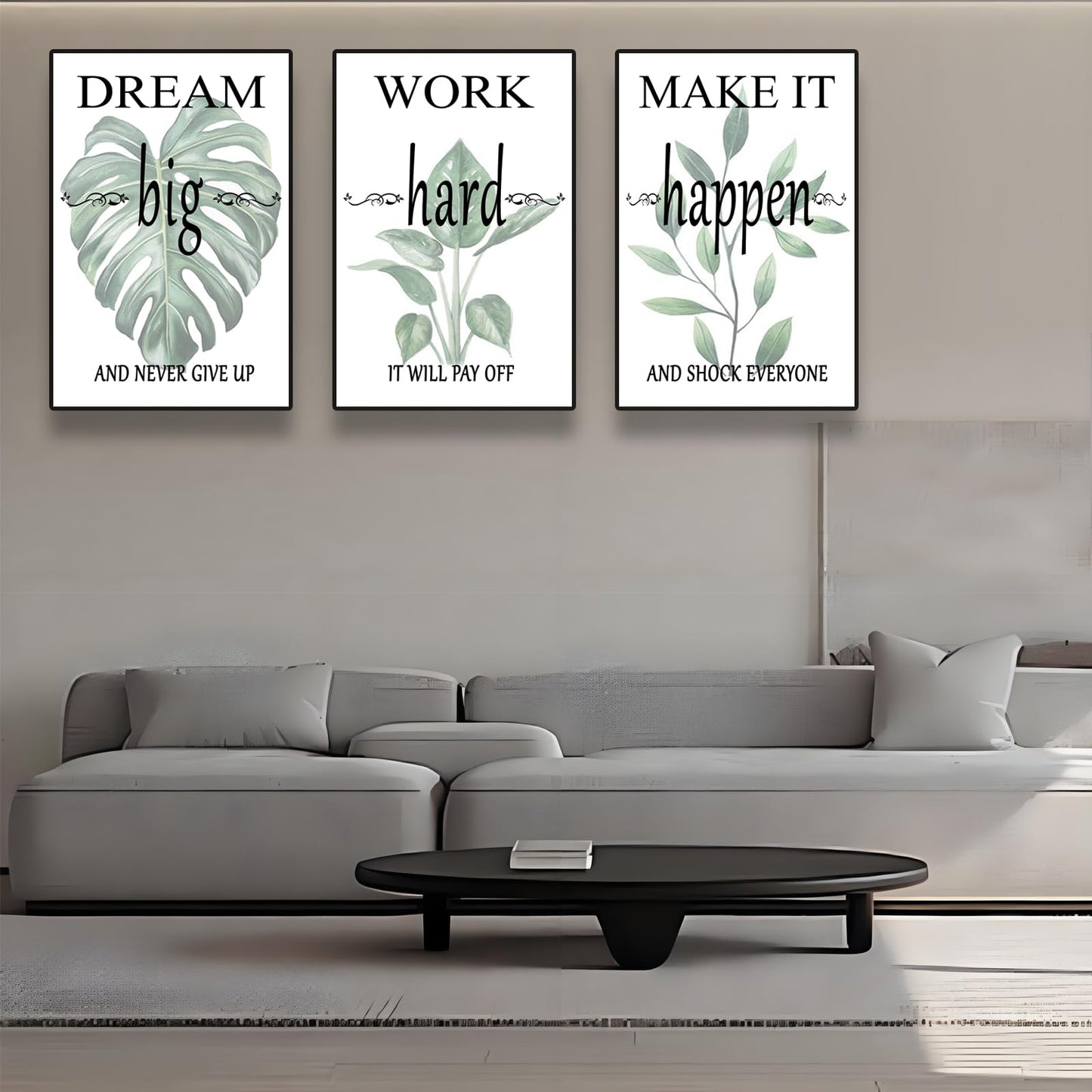 Pormipone 3Pcs Motivational Office Wall Decor Inspirational Canvas Wall Art,Quotes from Successful Entrepreneurs Wall Art Poster Canvas Print for Living Room Bedroom Study Office Home Decoration