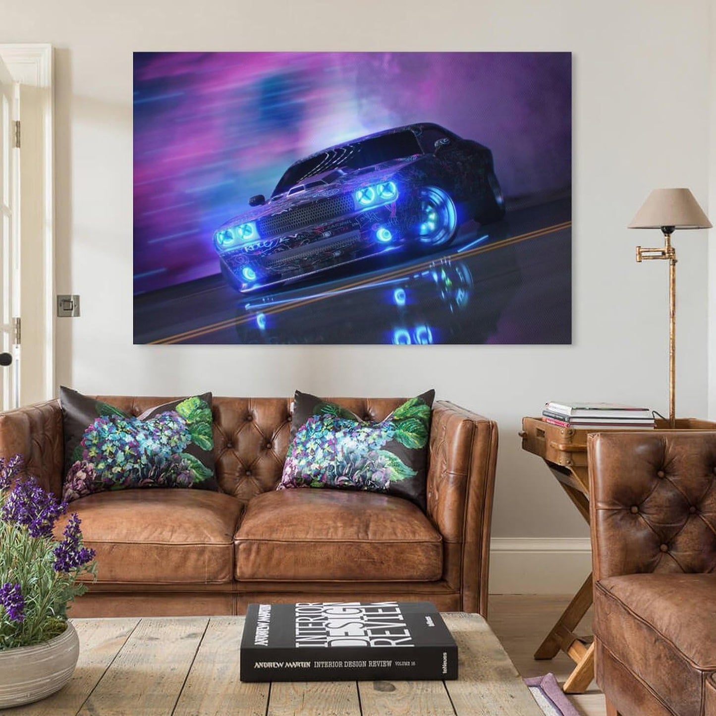 Muscle Car JDM Neon Sport Car Posters for Room Mens Living Room Bedroom Decor Aesthetic Art Prints Car Wall Decor Canvas Art Wall Decor Framed Unframed 12x18inch(30x45cm)