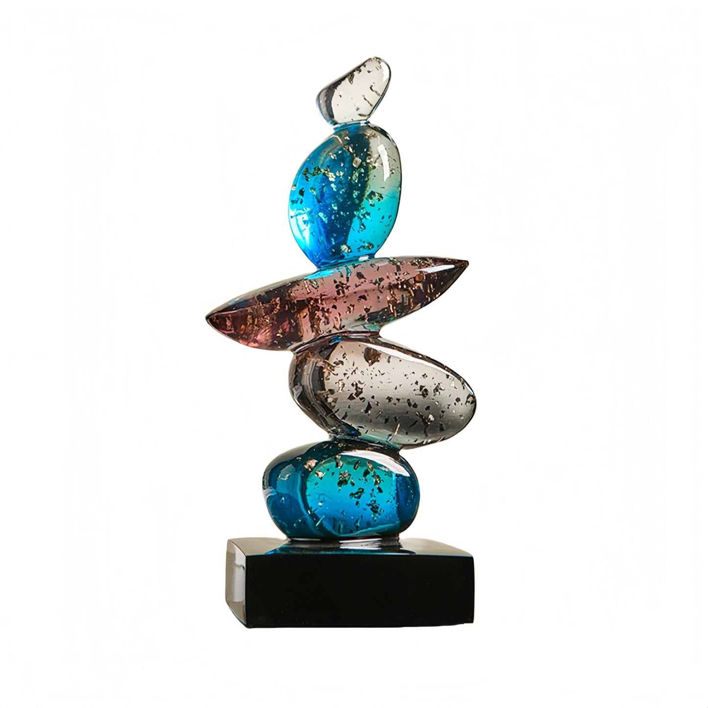 AWNR Resin Pebble Shape Sculpture Decor -Aesthetic Home Decor for Living Room, Office Desk, Shelf,Display,entryway,Housewarming Gifts
