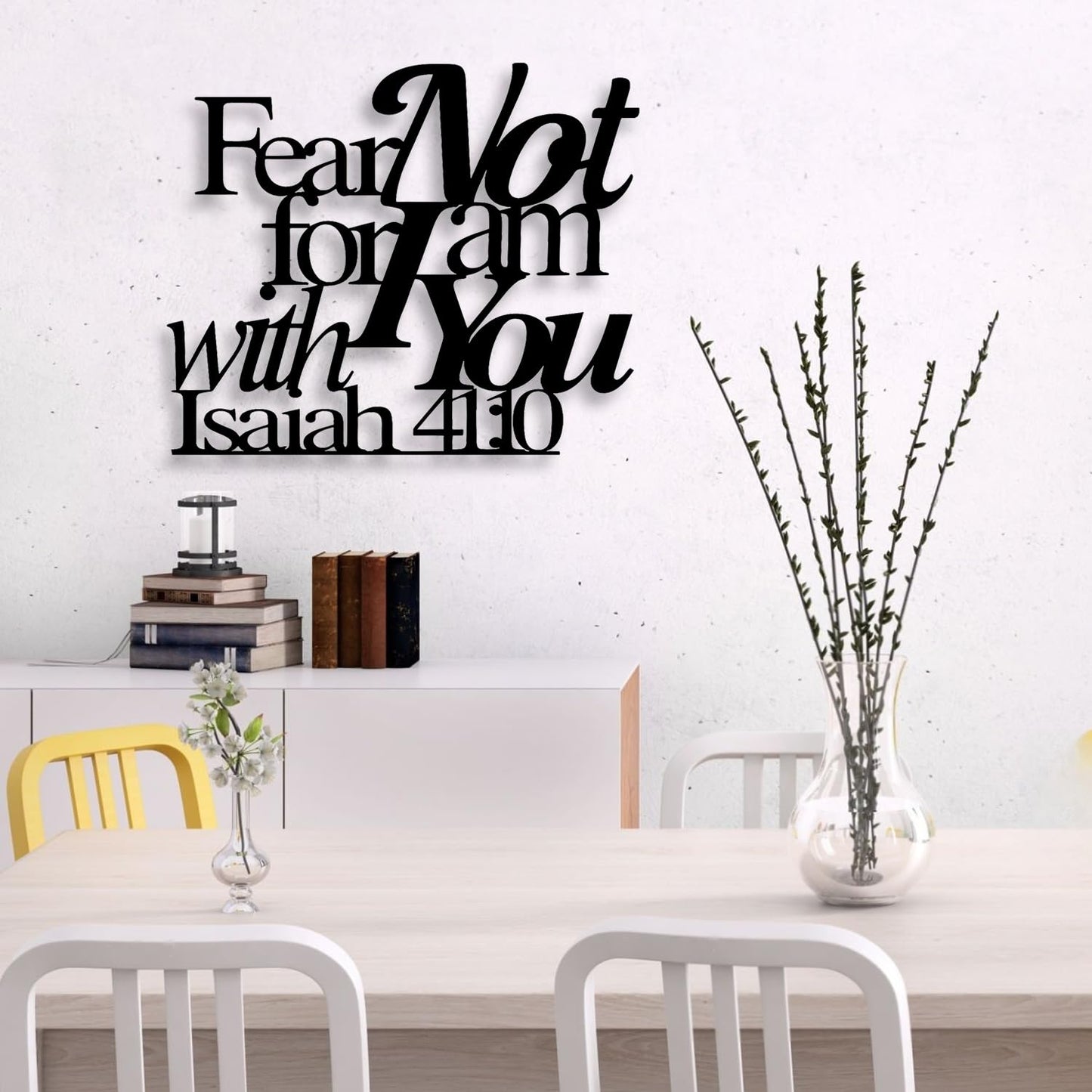 LIYOUYA Isaiah 41:10 Metal Wall Decor - Room Decor Black Christian Scripture Wall Art Home Decor for Living Room, Bedroom, Dining Room (Black)