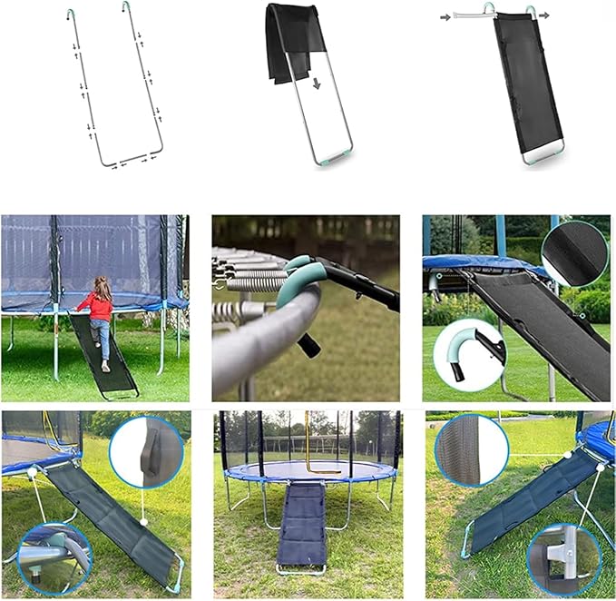 Universal Trampoline Slide, Children's Trampoline Ladder, Easy to Install and Remove, Suitable for Children to Climb and Slide Down Easily, Safety Trampoline Accessories with Handrails.
