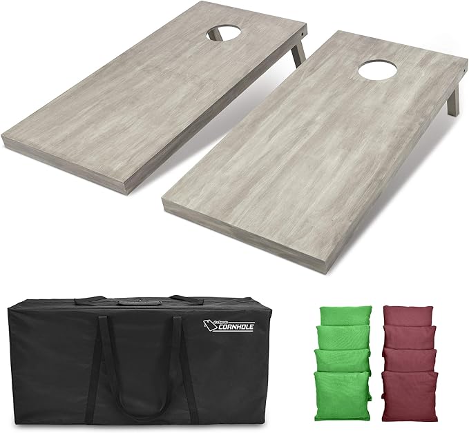 GoSports 4 ft x 2 ft Regulation Size Wooden Cornhole Boards Set - Includes Carrying Case and Bean Bags (Choose Your Colors) Over 100 Color Combinations