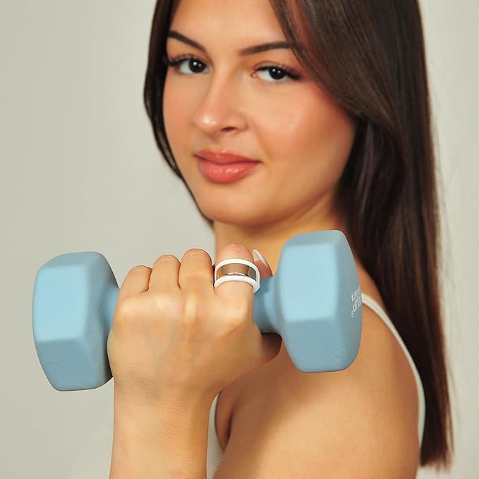 Rinfit Smart Ring Protector - Silicone Ring Enhancer for Active Lifestyle and Gym - StyleFit U.S. Design Patent - White, Size 7