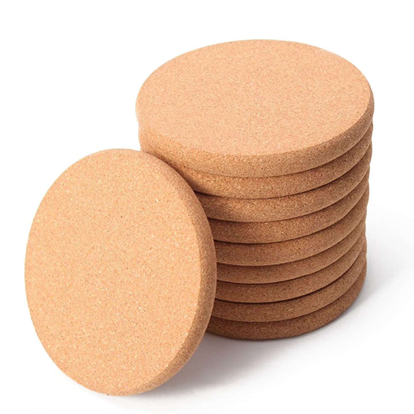 10 Pcs Cork Coasters, Cork Coasters for Drinks, Extra Thick Cork Coaster Set for Cups Mugs Wine Glasses, Non-Slip Coasters for Tabletop Protection
