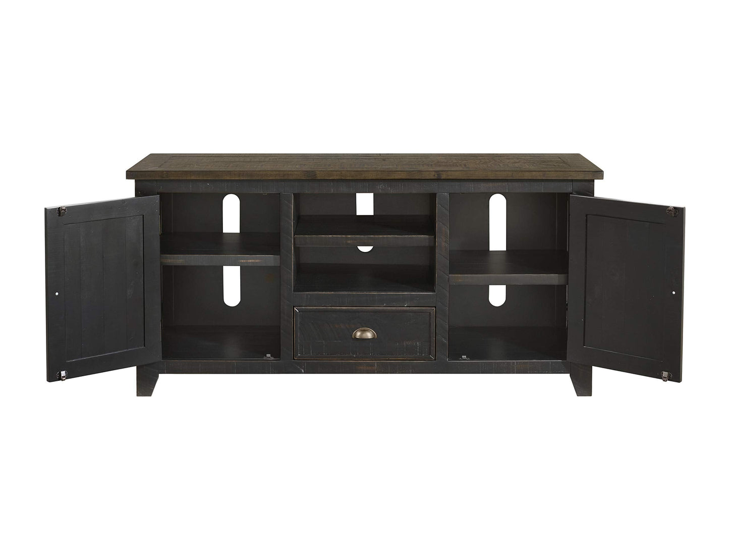 Martin Svensson Home Monterey TV Stand, Black with Brown Top