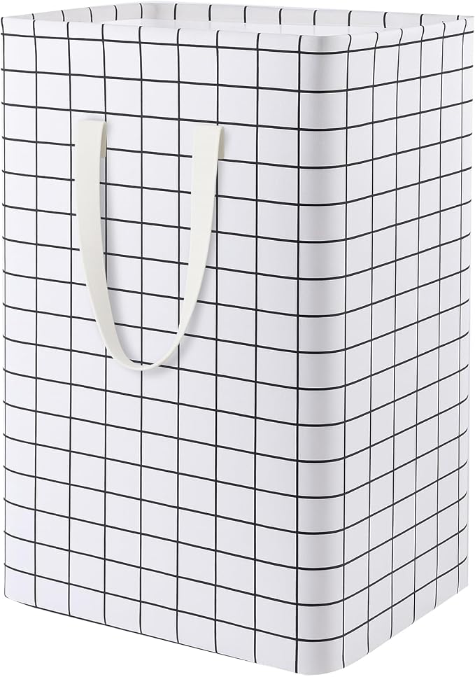 Waterproof Laundry Hamper Collapsible Laundry Basket Leather Handle Laundry Bag Large Clothes Storage Toy Organization for Bathroom Bedroom Laundryroom College Dorms (Laundry Basket-005)
