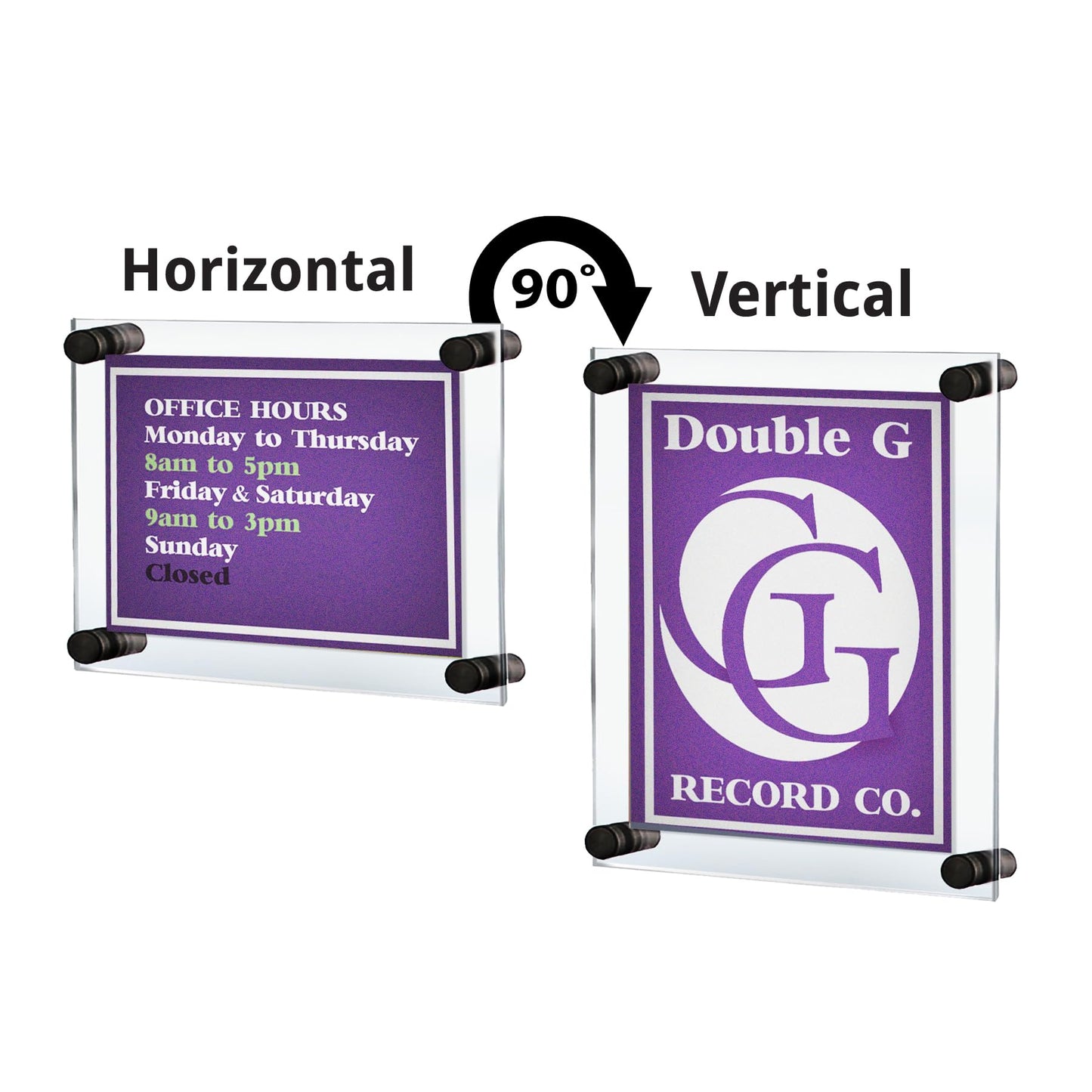 Azar Displays 105536-BLK Acrylic Floating Double Panel Wall Frame, 24" x 36" Graphic Size, Overall 28" x 40", Black