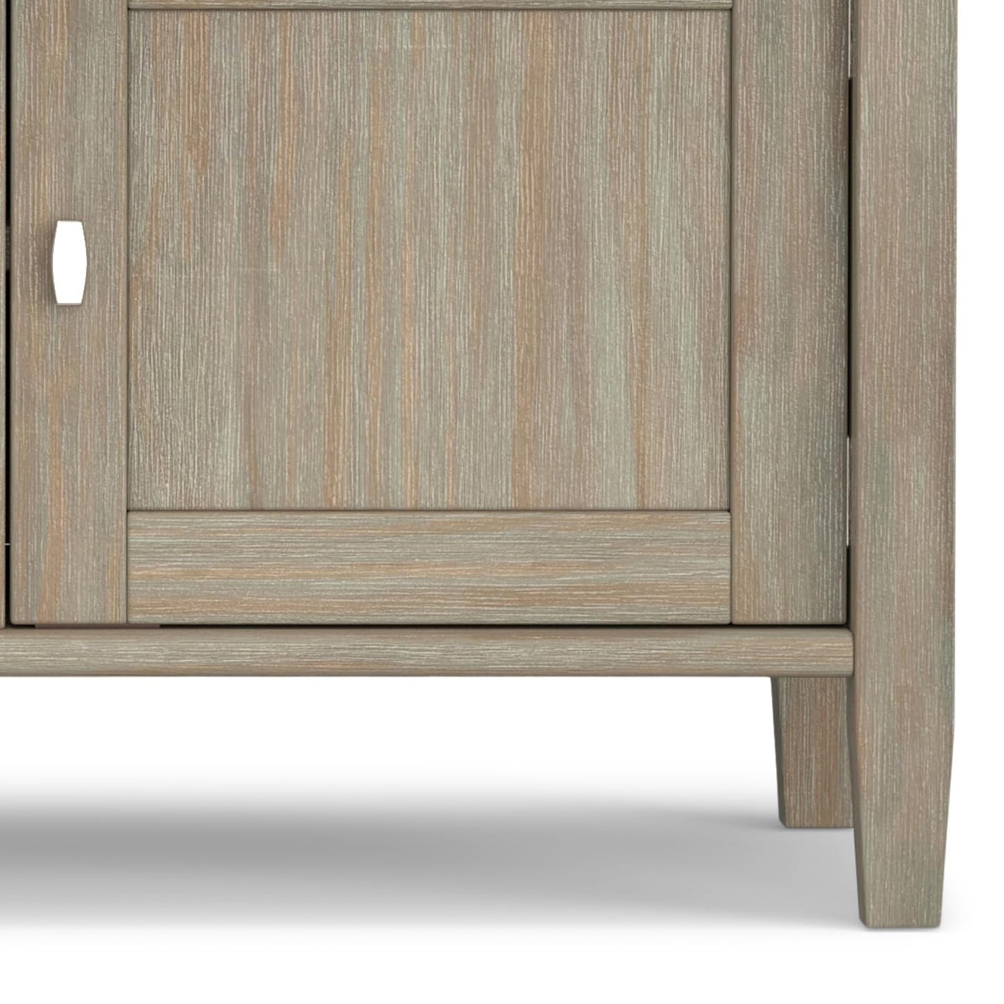 SIMPLIHOME Warm Shaker Entryway Storage Bench - 44 inch Wide Solid Wood Storage Seat in Distressed Grey, Transitional Bench Seat for Mudroom or Living Room with Lift-Up Lid and Shaker-Style Panels