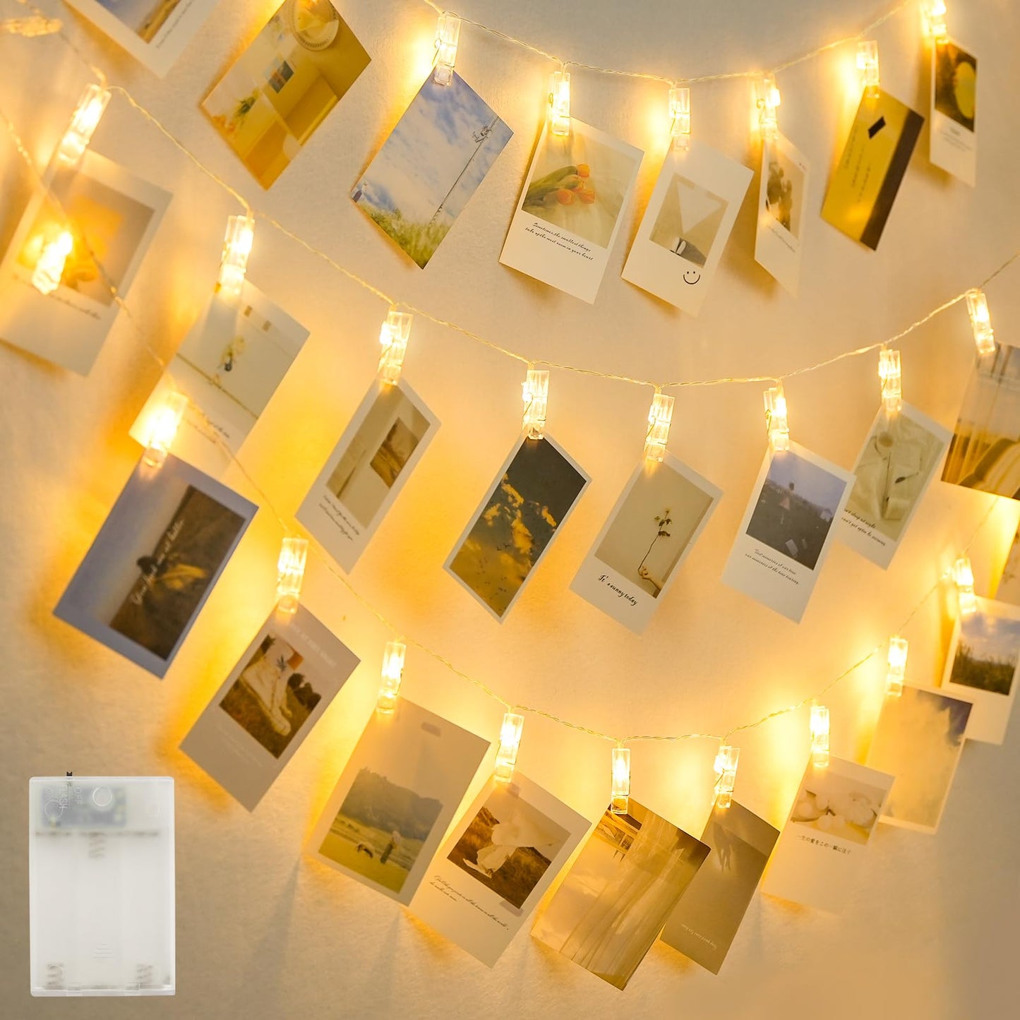 JMEXSUSS 20.8FT 40 LED Photo Clip String Lights with 40 Clips, Teen Girl Gifts Trendy Stuff-Pictures Light for Wall, Battery Operated Fairy Lights for 13 Year Old Girl Room Bedroom Dorm Decor