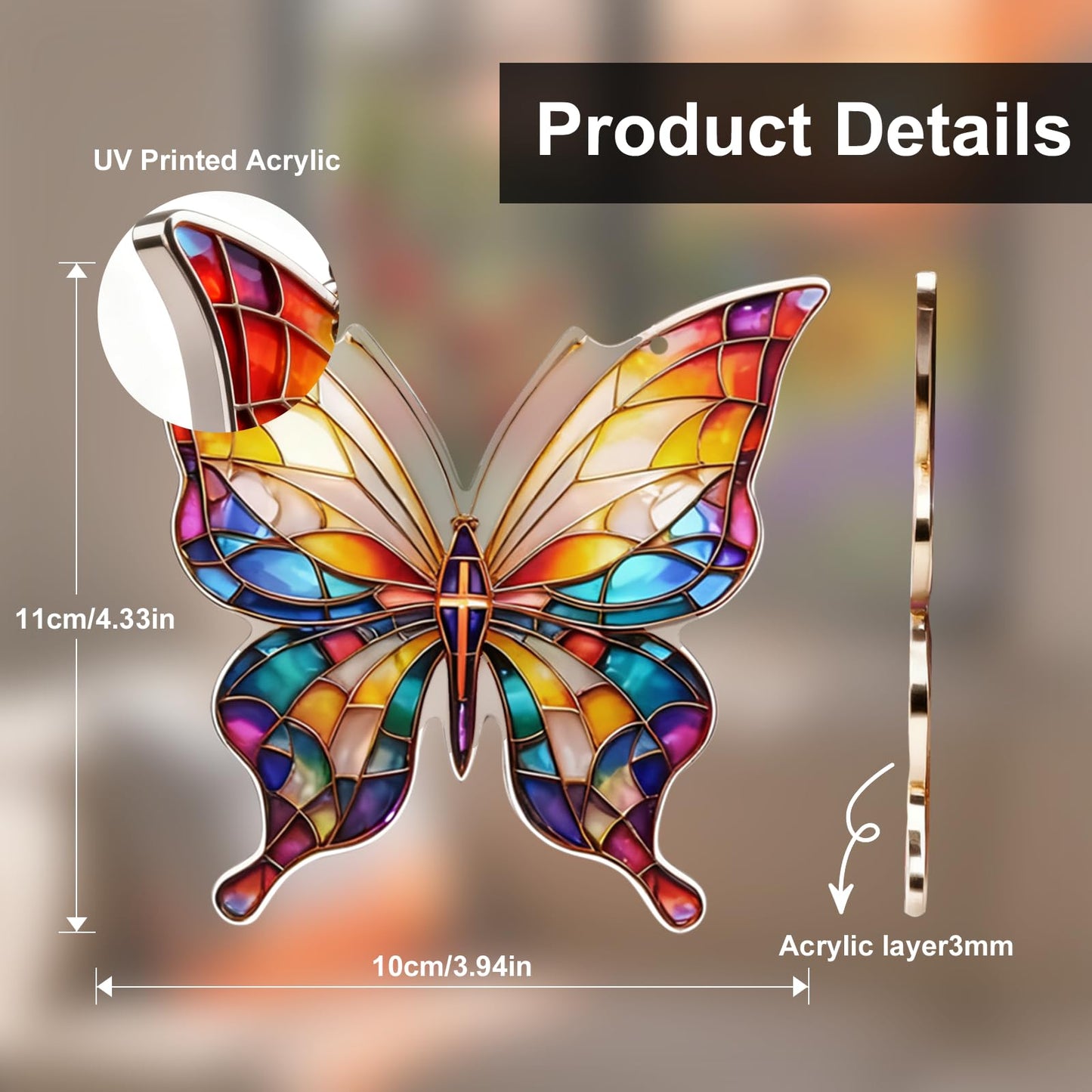Butterfly Decorations Gifts for Women, Inspirational Acrylic Ornament with Story Card, Rainbow Suncatcher Window Hanging Decor, Meaningful Birthday, Christmas 2025