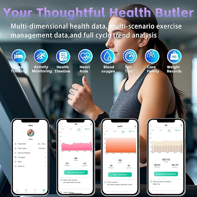 Smart Ring for Women ??Fitness Tracker Ring with Heart Rate, SpO2, Blood Pressure, Sleep Monitoring, Step & Calorie Counter, No Subscription Fee, iOS & Android Compatible (Silver, 12)