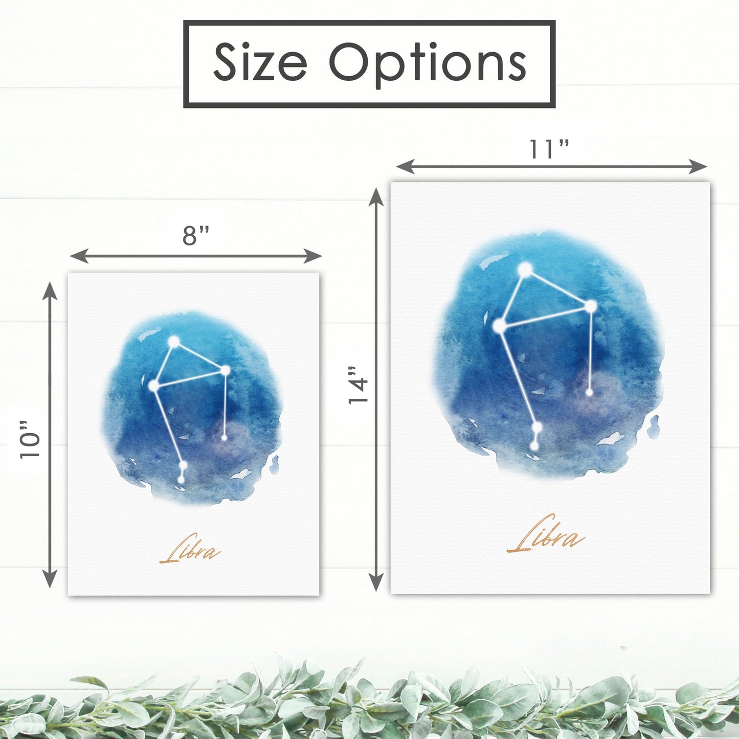 DREAM BIG PRINTABLES Libra Constellation Art Print - 8x10 (Unframed) | Zodiac Star Sign Wall Decor for Astrology Enthusiasts