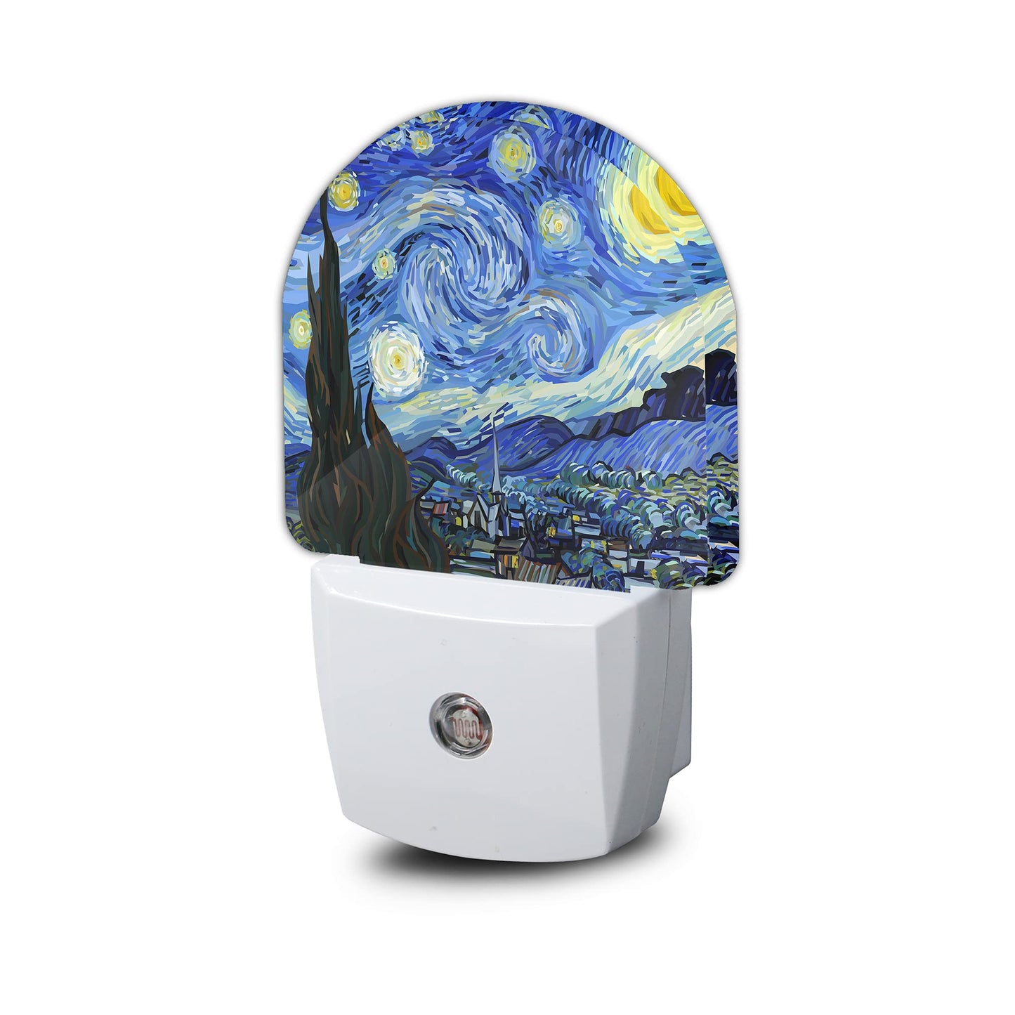 AOWULA Starry Night Night Light, Van Gogh Plug-in Wall Led Night Lights Decor for Boys Girls Room,Dusk to Dawn Sensor Wall Lamp for Stairway/Hallway/Kitchen,0.5W