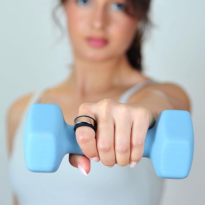 Rinfit Smart Ring Protector - Silicone Ring Enhancer for Active Lifestyle and Gym - StyleFit U.S. Design Patent - Black, Size 12