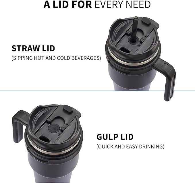 20 oz Insulated Coffee Mug Tumbler with Handle, Stainless Steel Travel Mug Tumbler with Lid and Straw,Double Wall Vacuum Leak Proof Ice Coffee Thermal Cup, Dark Rainbow