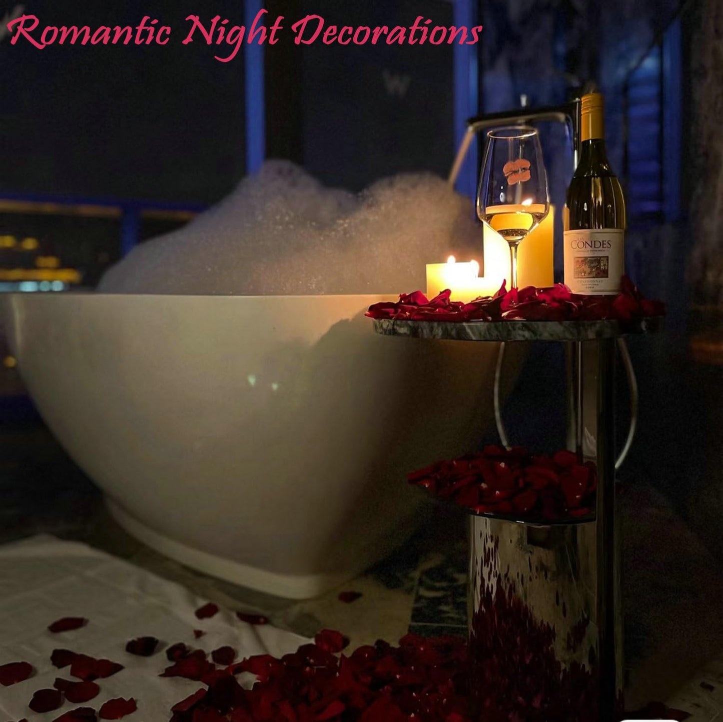 CODE FLORIST 2200 PCS Dark-Red Silk Rose Petals for Romantic Night,Wedding,Proposal Anniversary Flower Decorations
