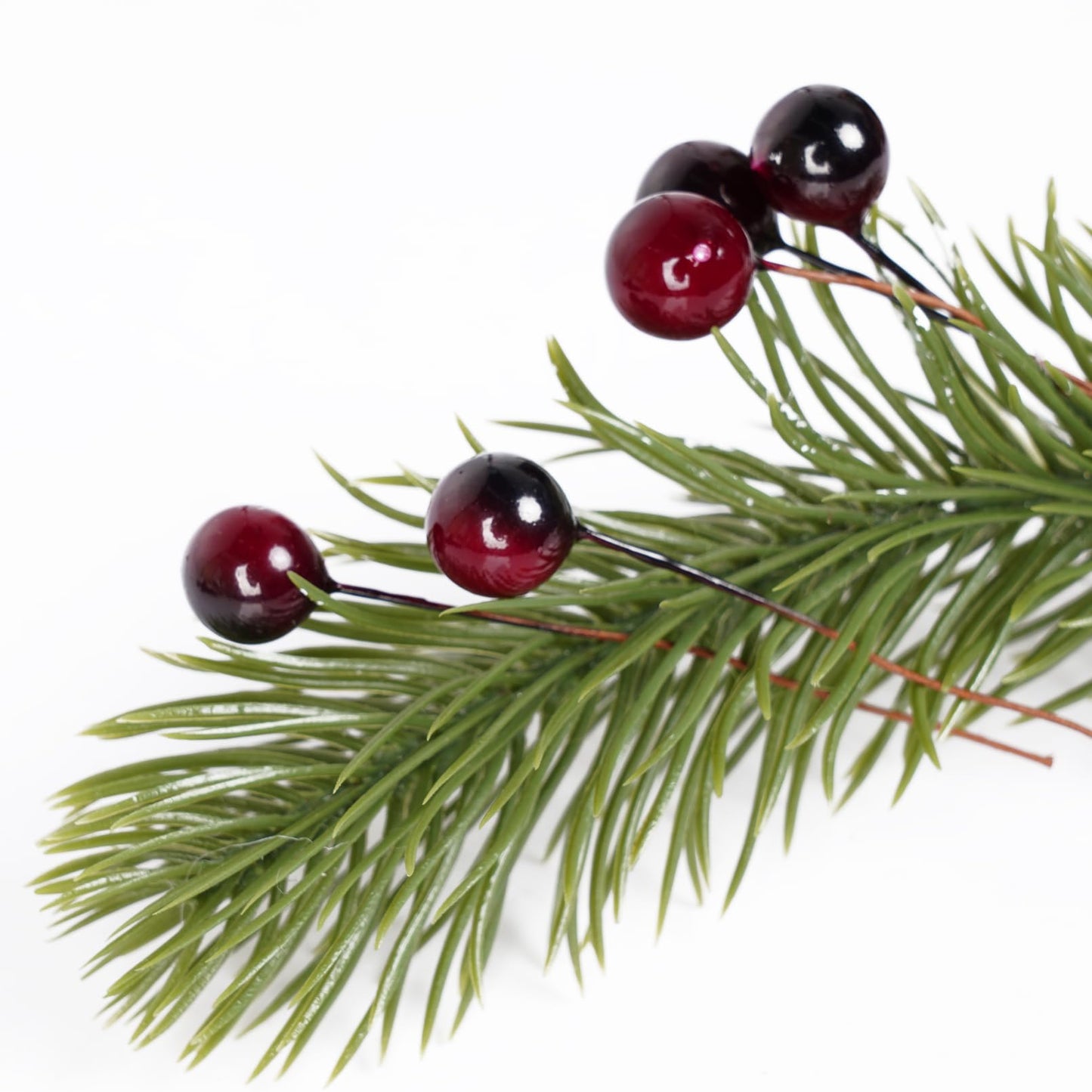 hoyuwak Burgundy Christmas Ornaments - 100 Pcs Artificial Holly Berries on Wire Stems for DIY Christmas Decor, Wreaths, Wedding, and Party Decoration