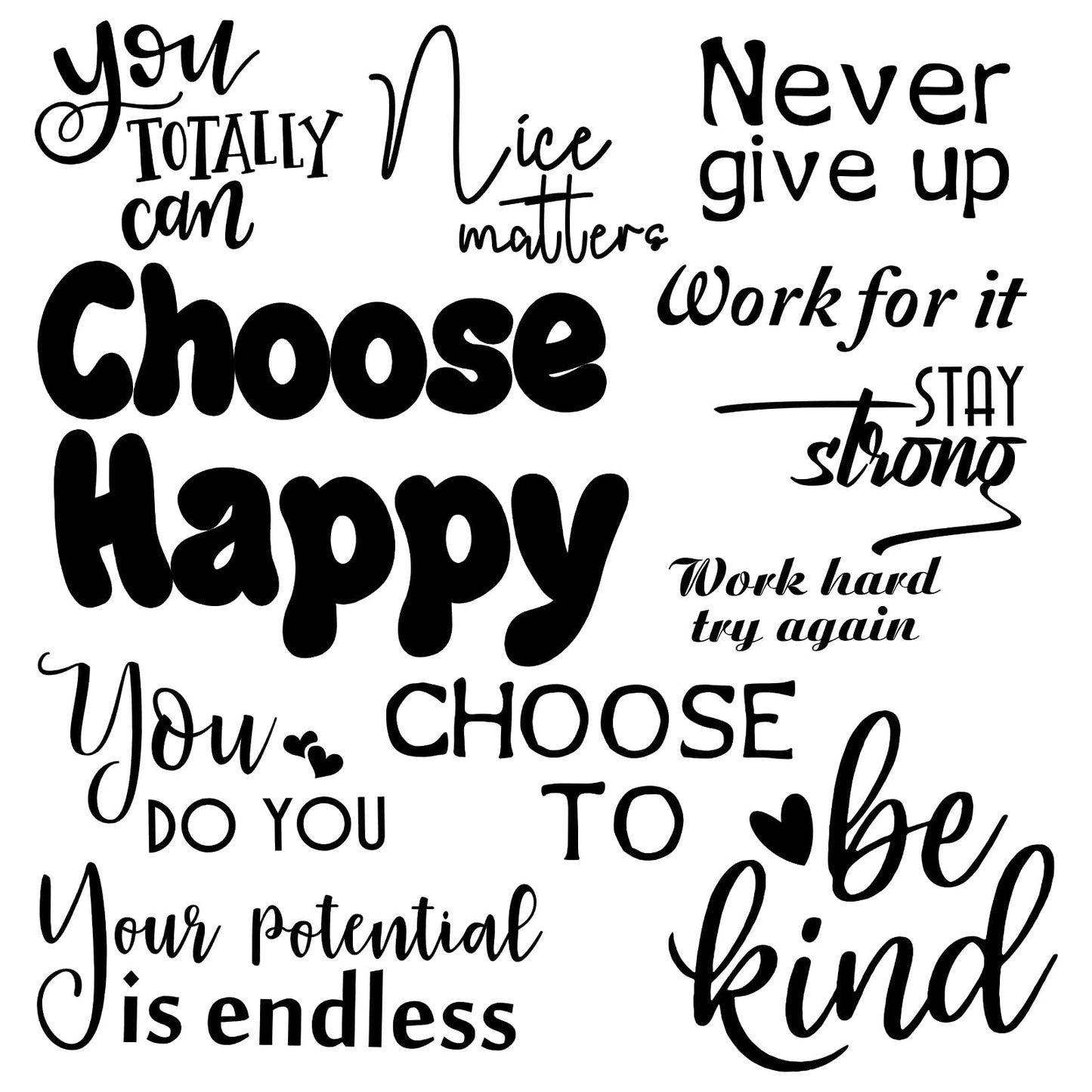 10 Pcs Inspirational Wall Decals Peel and Stick Vinyl Positive Quotes Wall Decor Removable Waterproof Motivational Window Stickers for Bedroom Office School Classroom Living Room Bathroom