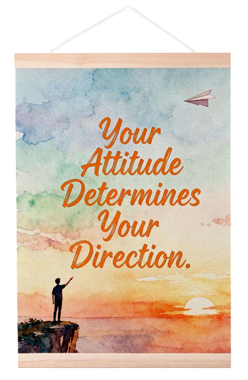 AriaPrec Attitude Direction Office Wall Art - Motivational Posters for Mental Health, Inspirational Decor for Therapy & Classroom, 12x16 Inch Canvas