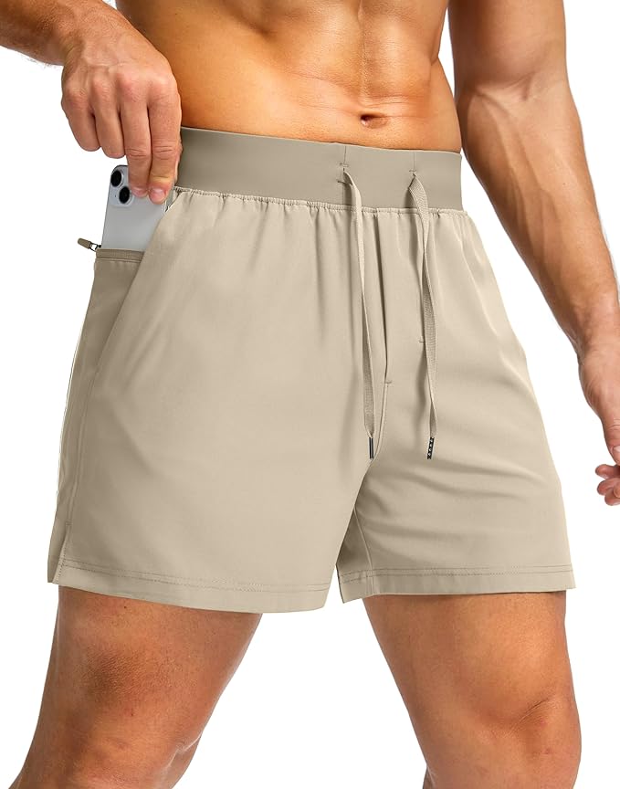 Men's Running Shorts with Zipper Pockets 9 Inch/ 7 Inch / 5 Inch Lightweight Quick Dry Gym Workout Athletic Shorts for Men