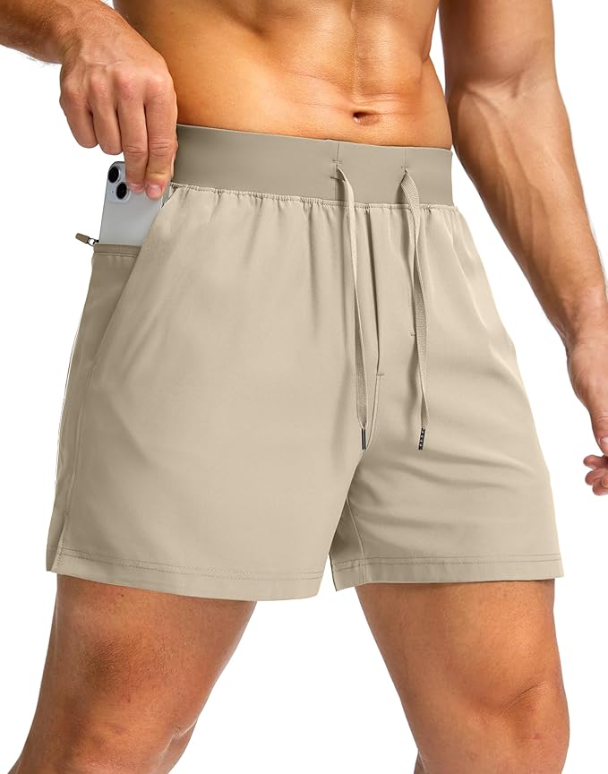 Men's Running Shorts with Zipper Pockets 9 Inch/ 7 Inch / 5 Inch Lightweight Quick Dry Gym Workout Athletic Shorts for Men
