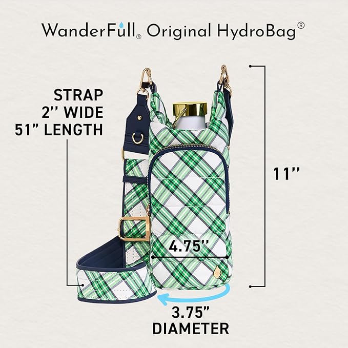 WanderFull® Original HydroBag® Collection, Water Bottle Holder w/Strap & Phone Pocket, Hands-Free Crossbody Water Bottle Bag