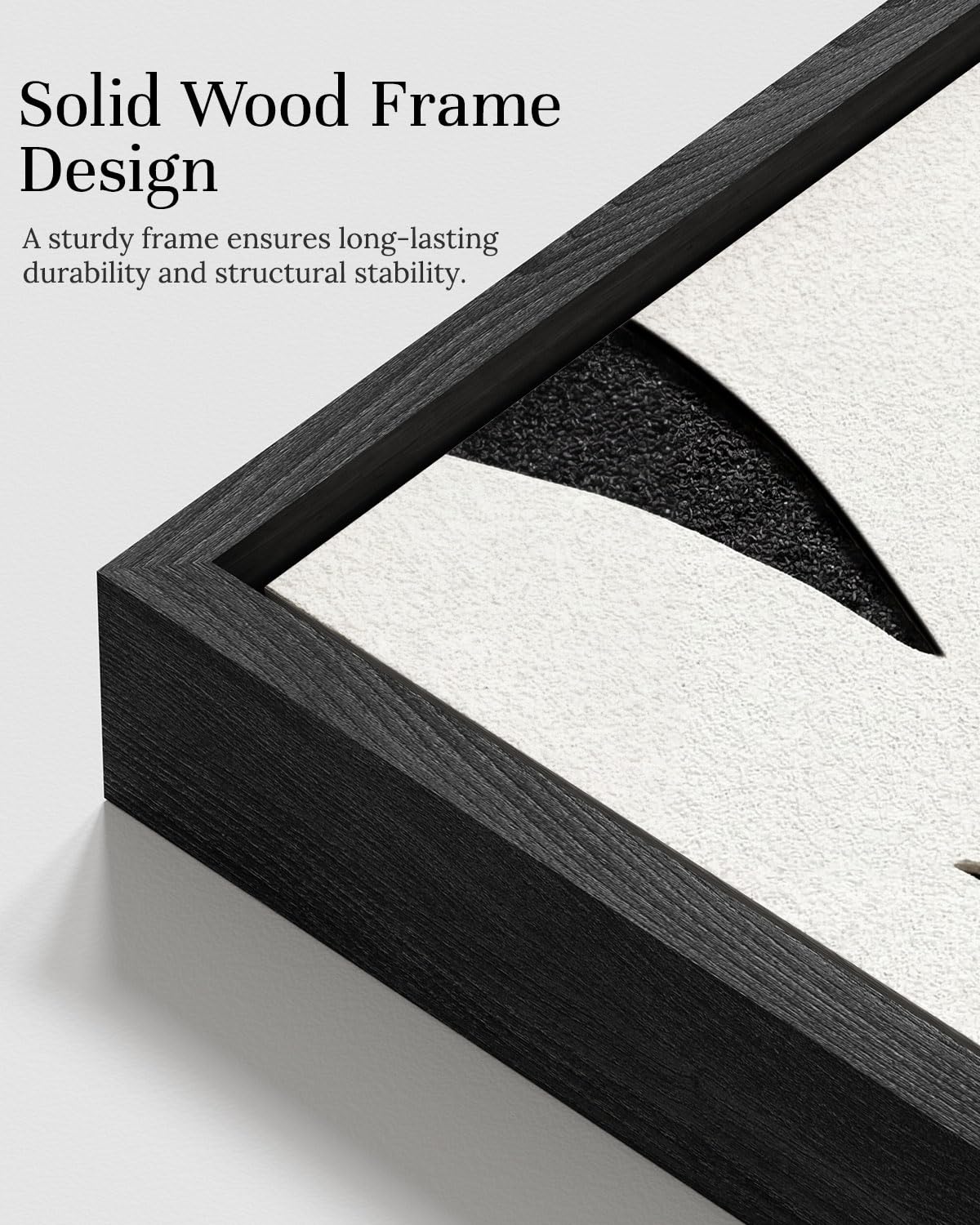 Modern Textured Wall Art Triptych, Mixed Technique Wall Panels Carved and Layered Sandstone Designs, Black White Abstract Geometric Wall Decor, Solid Wood Framed Sculptural Decor 24x36 Each